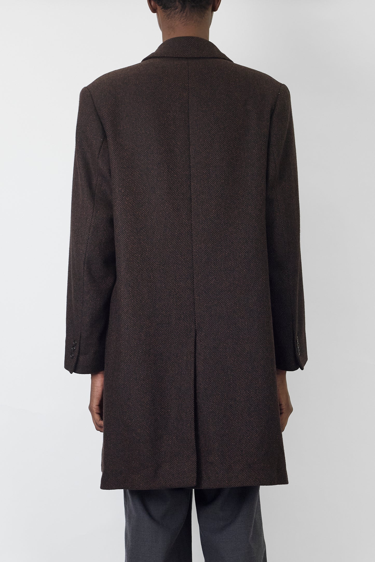 ERMENEGILDO ZEGNA BROWN WOOL COAT MADE IN ITALY