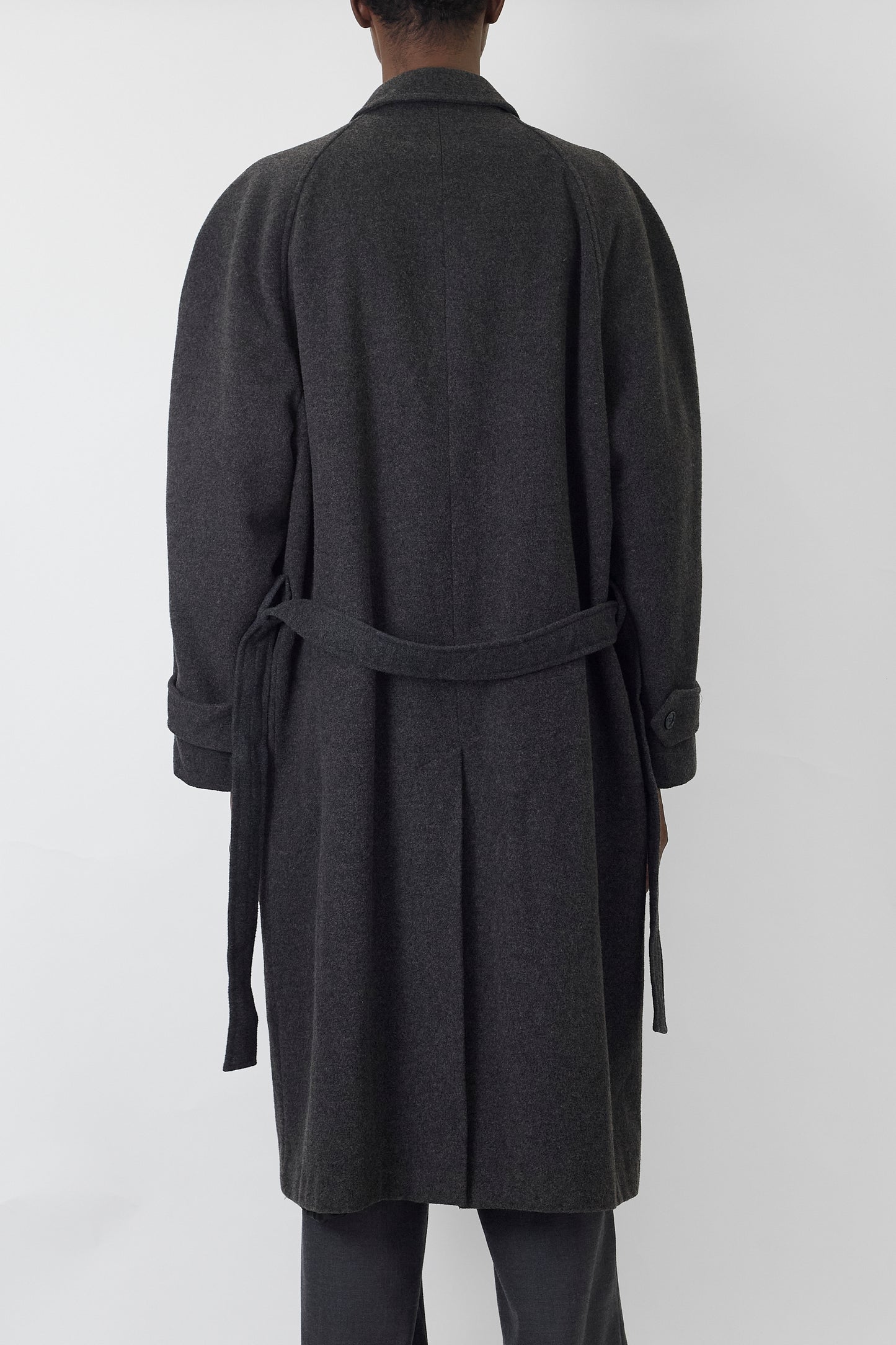 VINTAGE GRAY WOOL LONG COAT