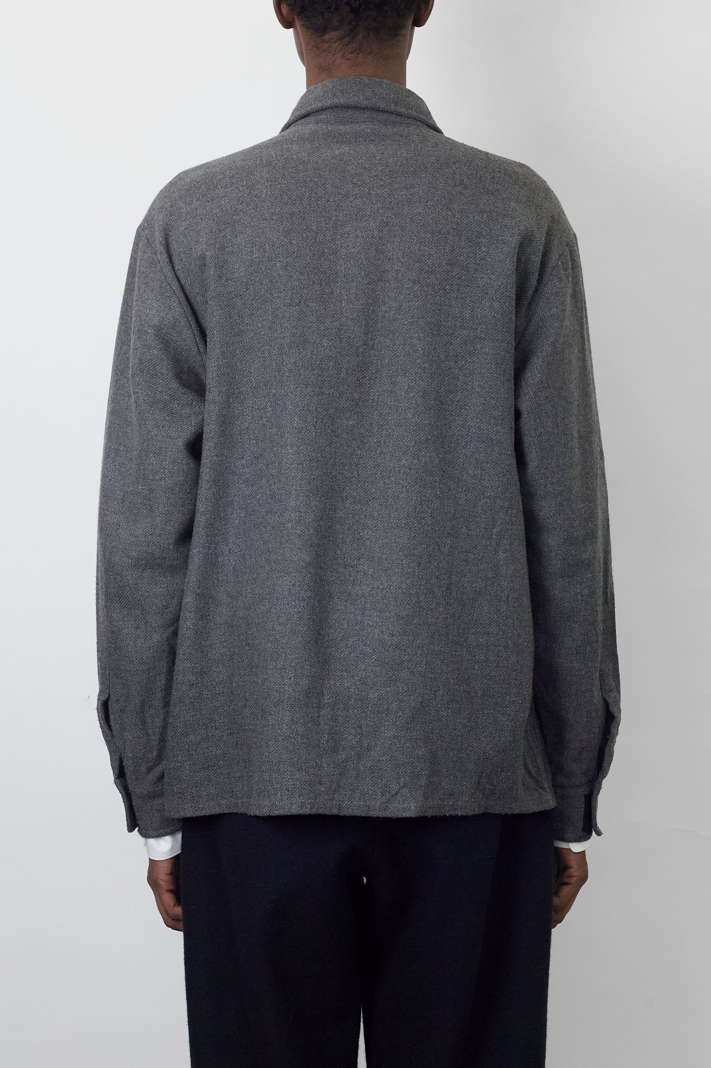 C.P. COMPANY BY MORENO FERRARI GRAY WOOL ZIP UP SHIRT
