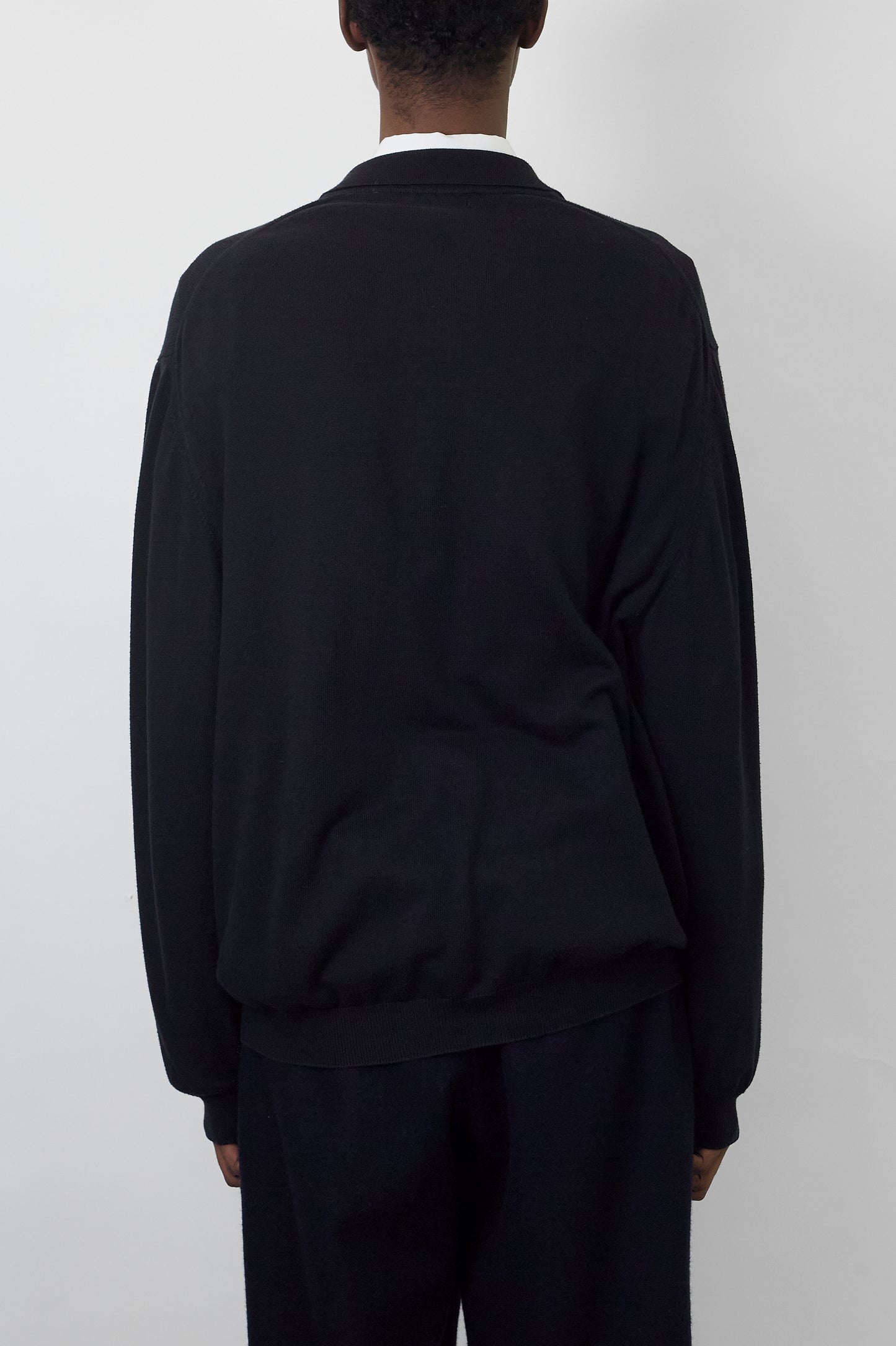 VALDA BLACK KNIT POLO SHIRT MADE IN ITALY