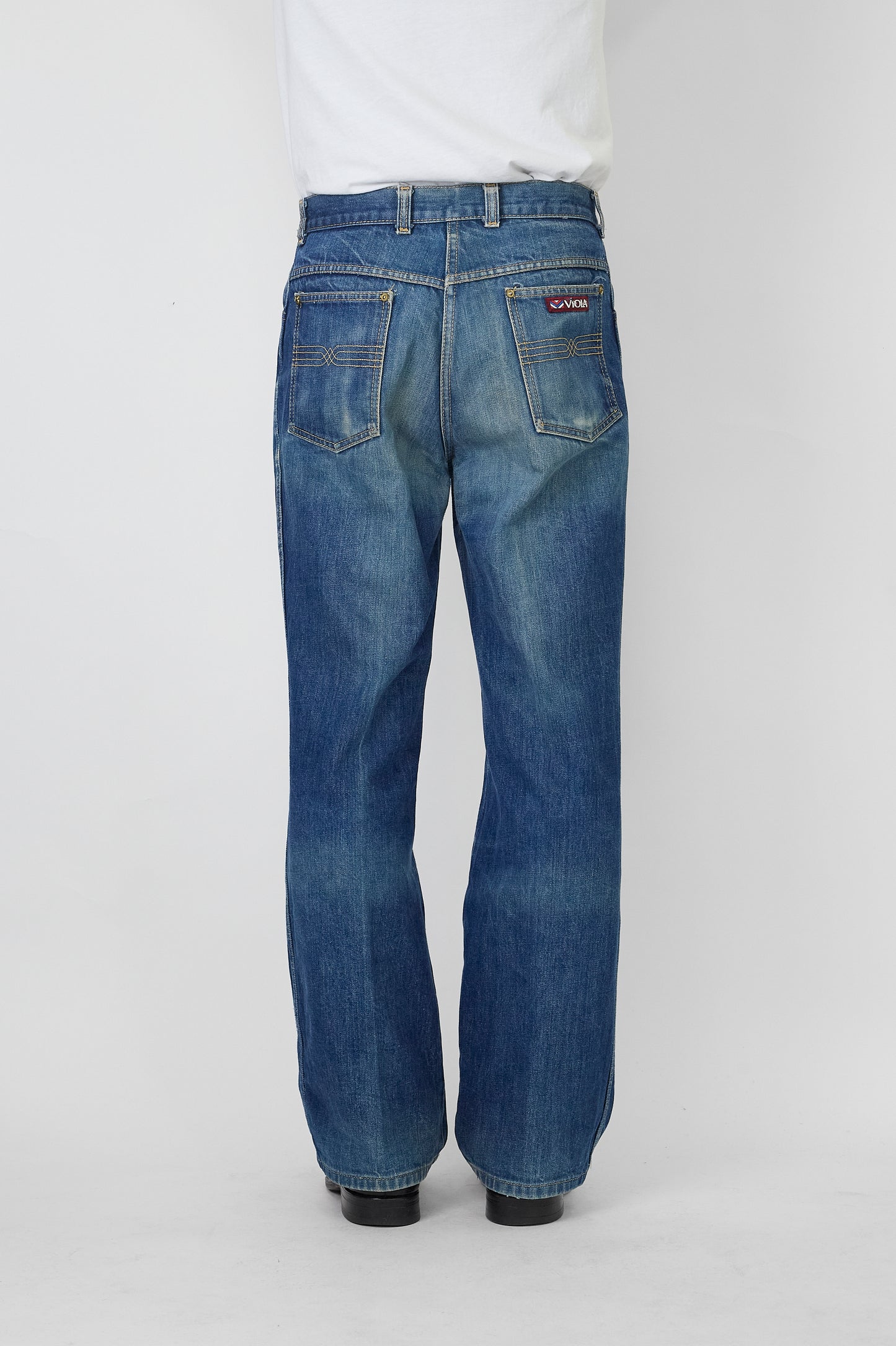 VINTAGE BLUE DENIM WIDE PANTS