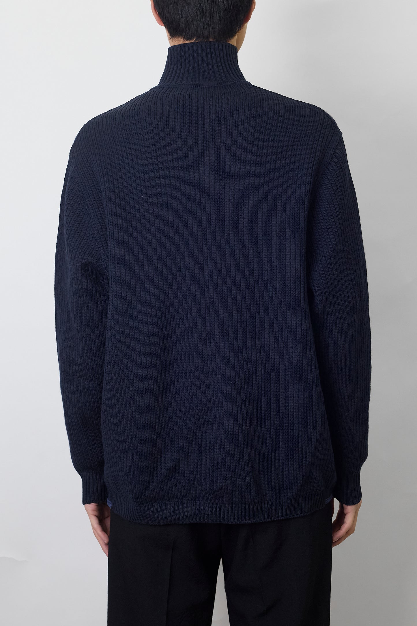CHAVARRIAS DESIGNED NAVY WOOL KNIT JACKET