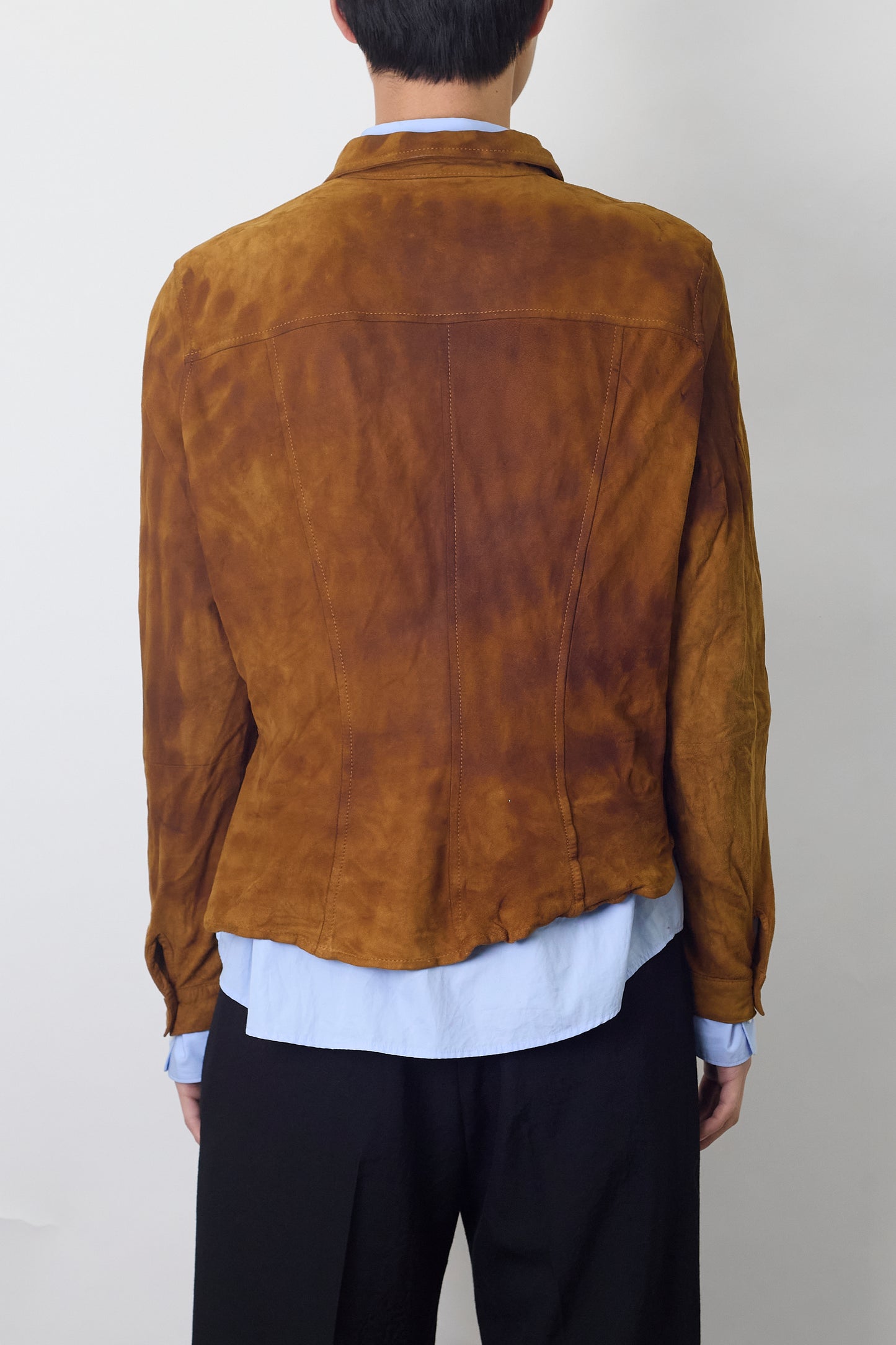 KENZO JEANS BROWN LEATHER SHIRT