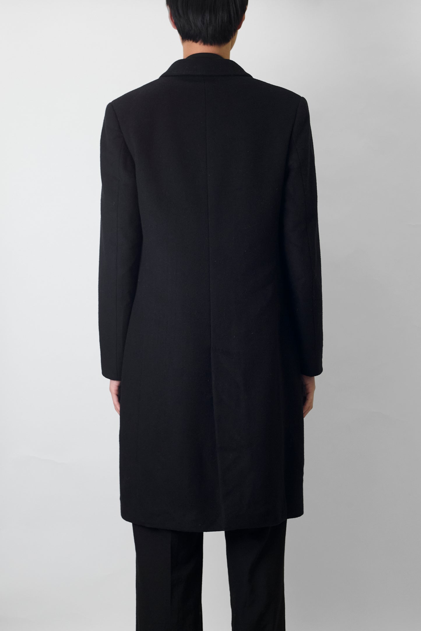 BURBERRY BLACK WOOL LONG COAT MADE IN ITALY
