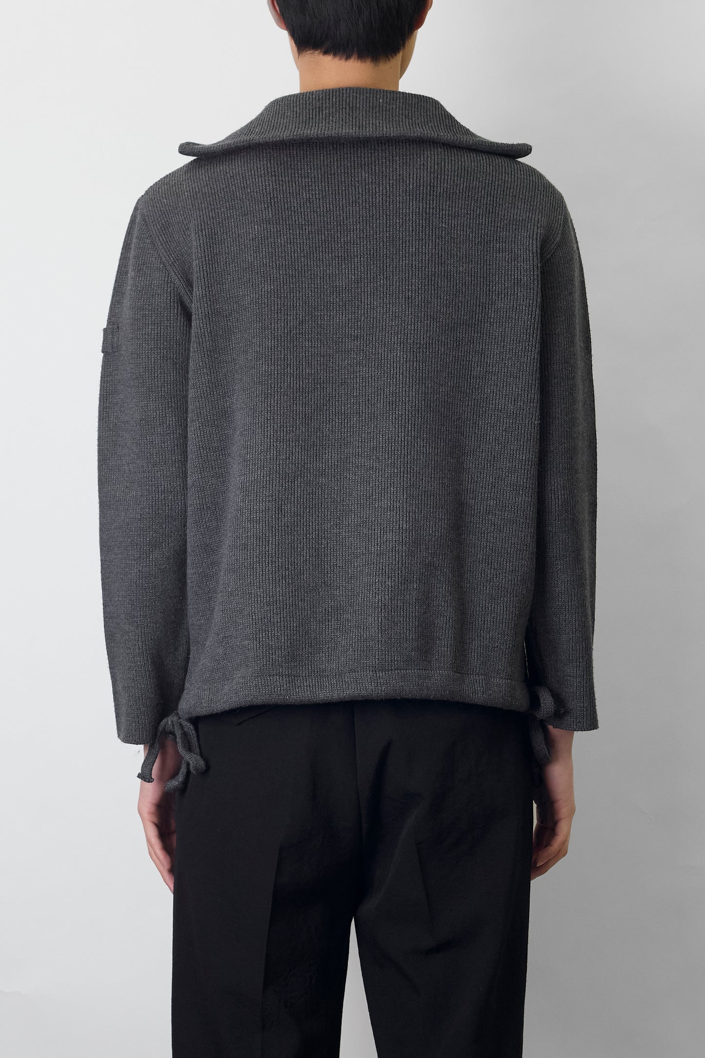 VINTAGE DESIGNED GRAY WOOL KNIT MADE IN FRANCE