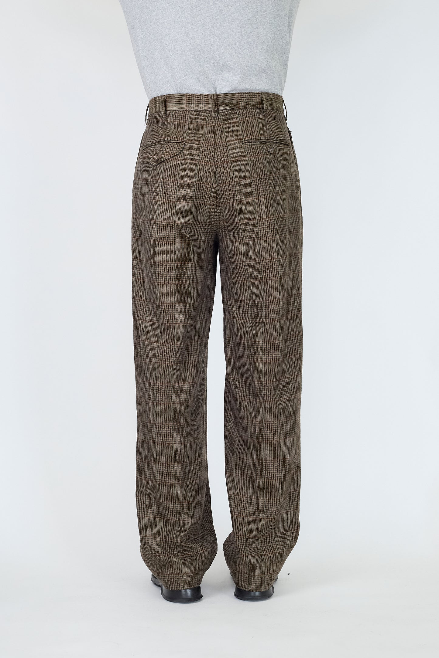 POLO BY RALPH LAUREN BROWN WOOL WIDE PANTS