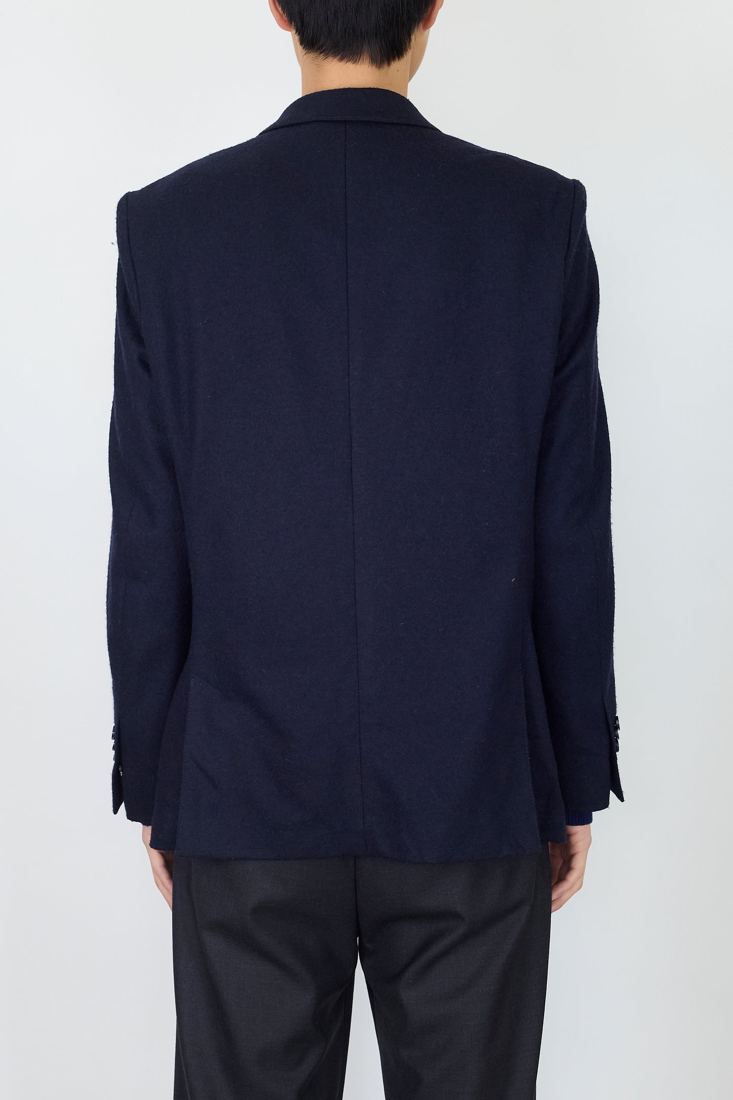 KARL LAGERFELD NAVY WOOL TAILORED JACKET MADE IN POLAND