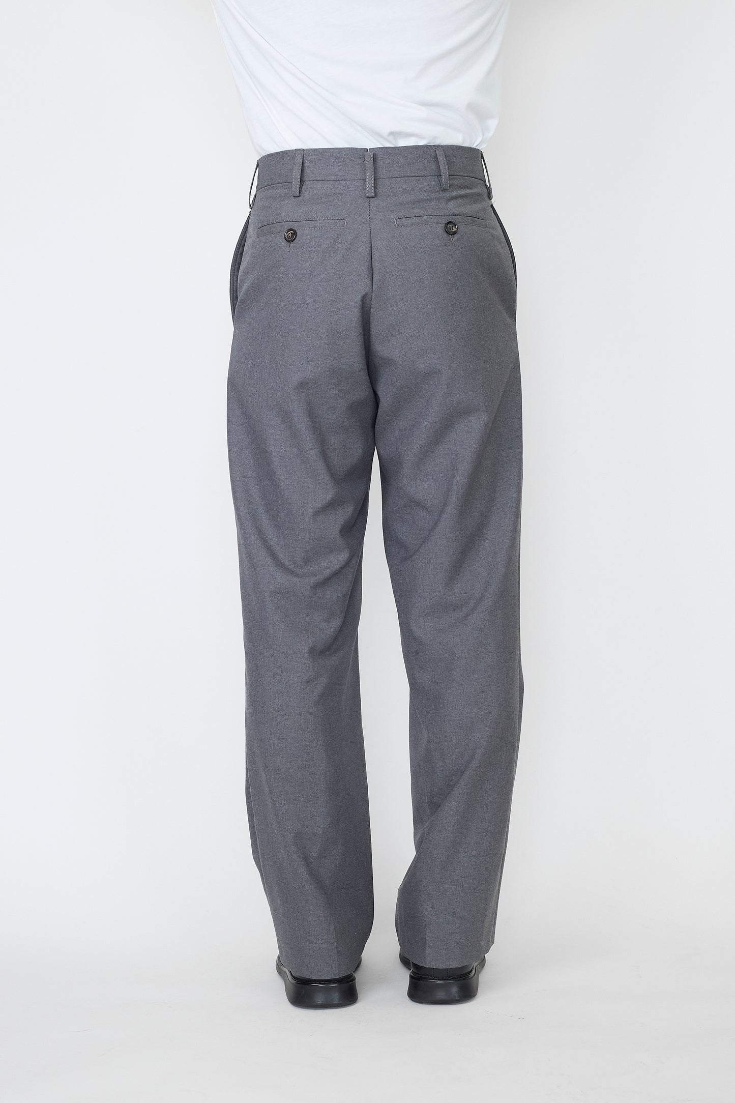 MARNI GRAY WOOL WIDE PANTS MADE IN RUMANIA