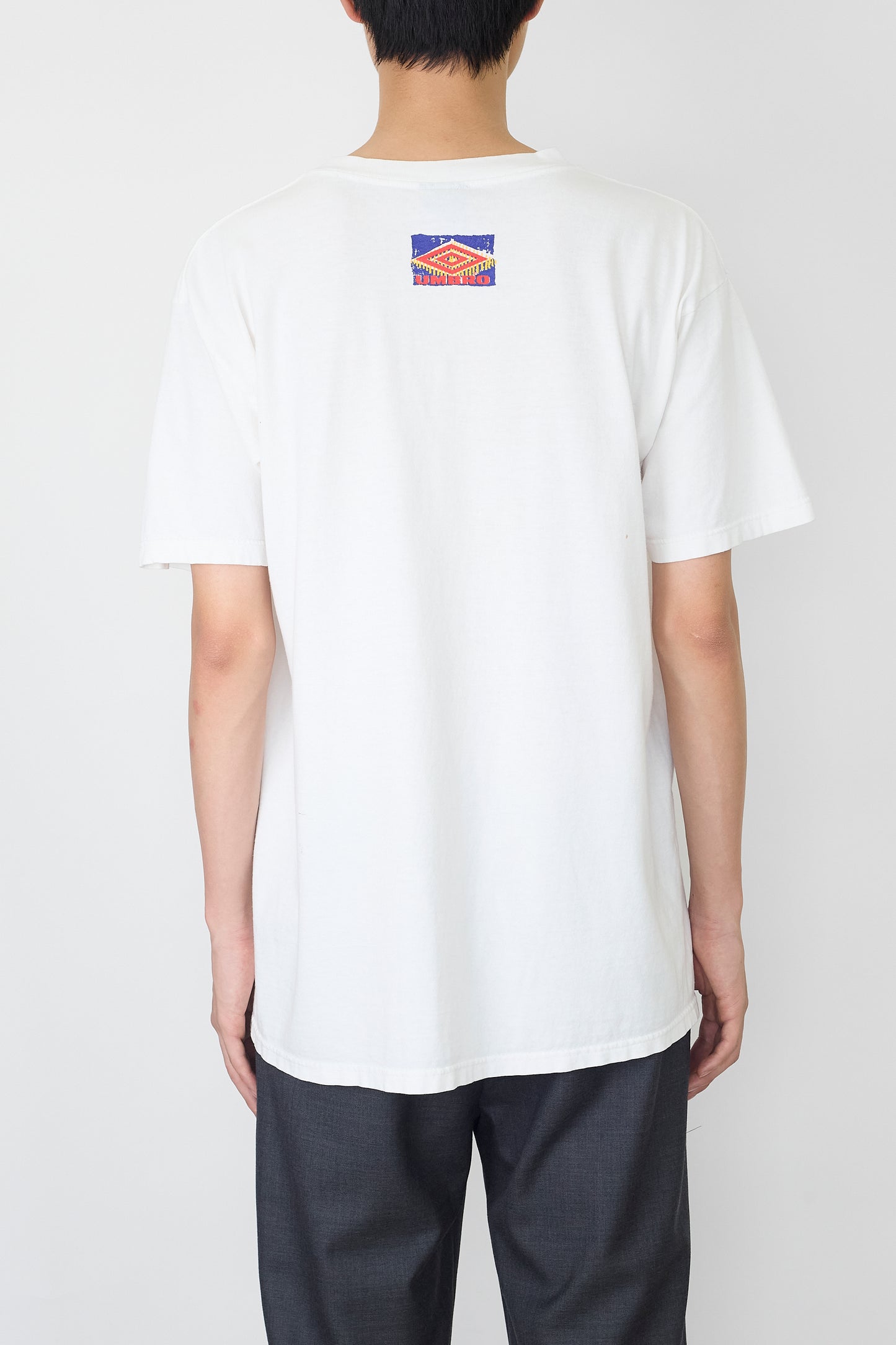 UMBRO WHITE COTTON HALF SLEEVE TEE SHIRT MADE IN USA