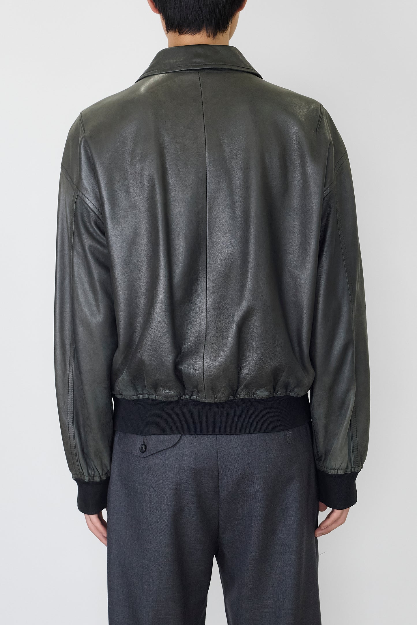 GIORGIO ARMANI BLACK LEATHER JACKET MADE IN ITALY