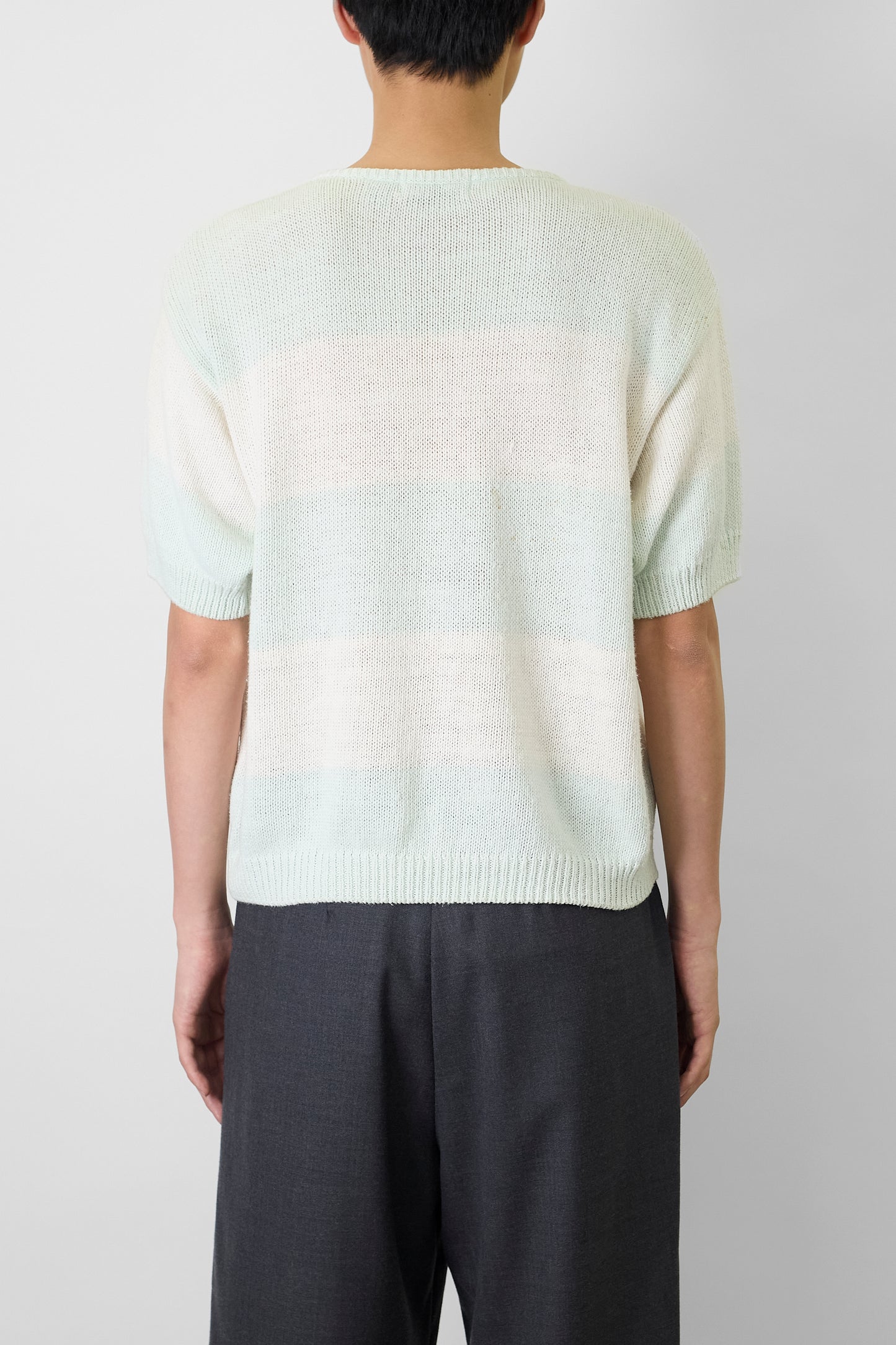 VINTAGE BORDER SUMMER HALF SLEEVE KNIT