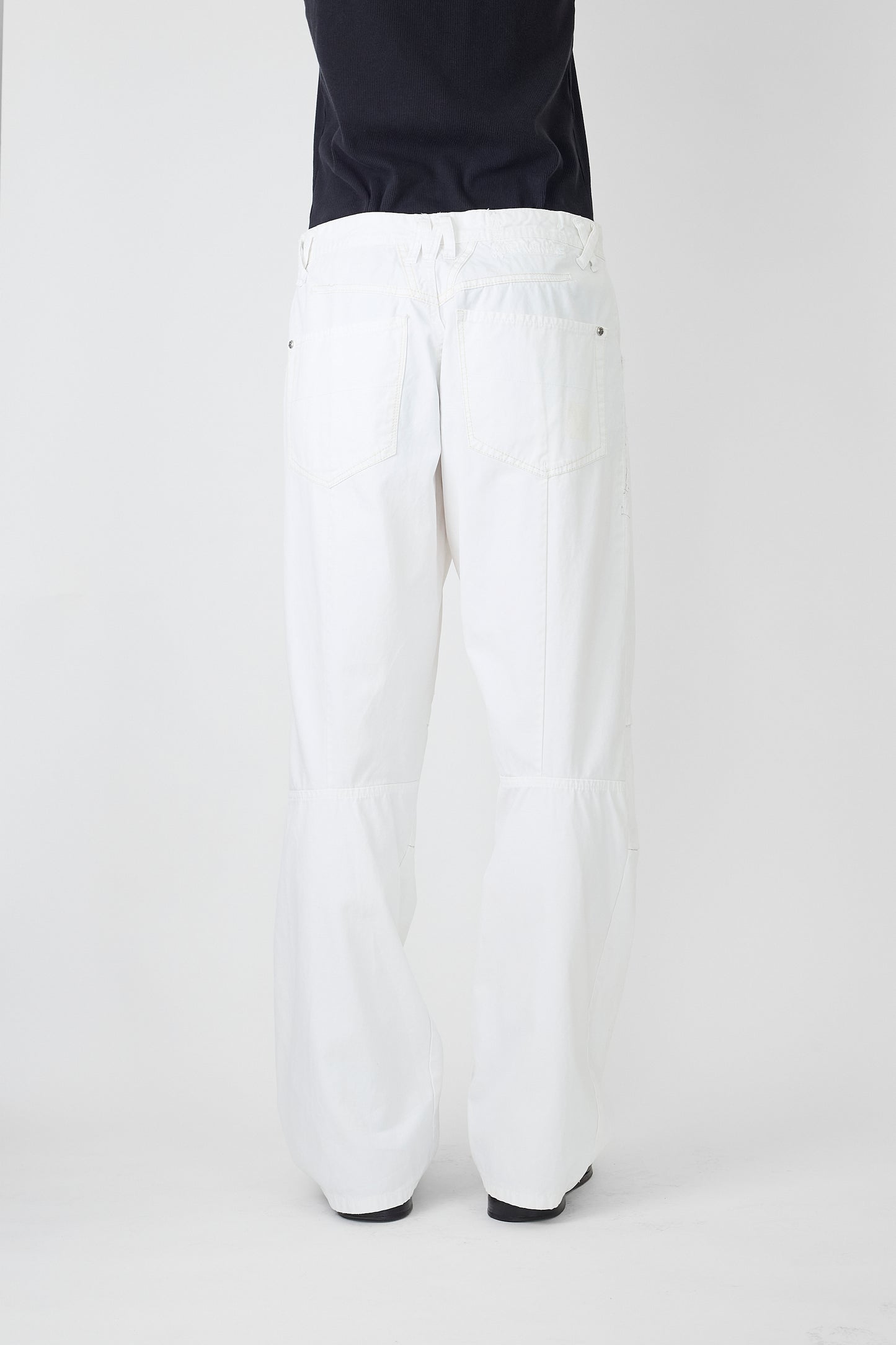 MARITHE FRANCOIS GIRBAUD DESIGNED WHITE WIDE PANTS