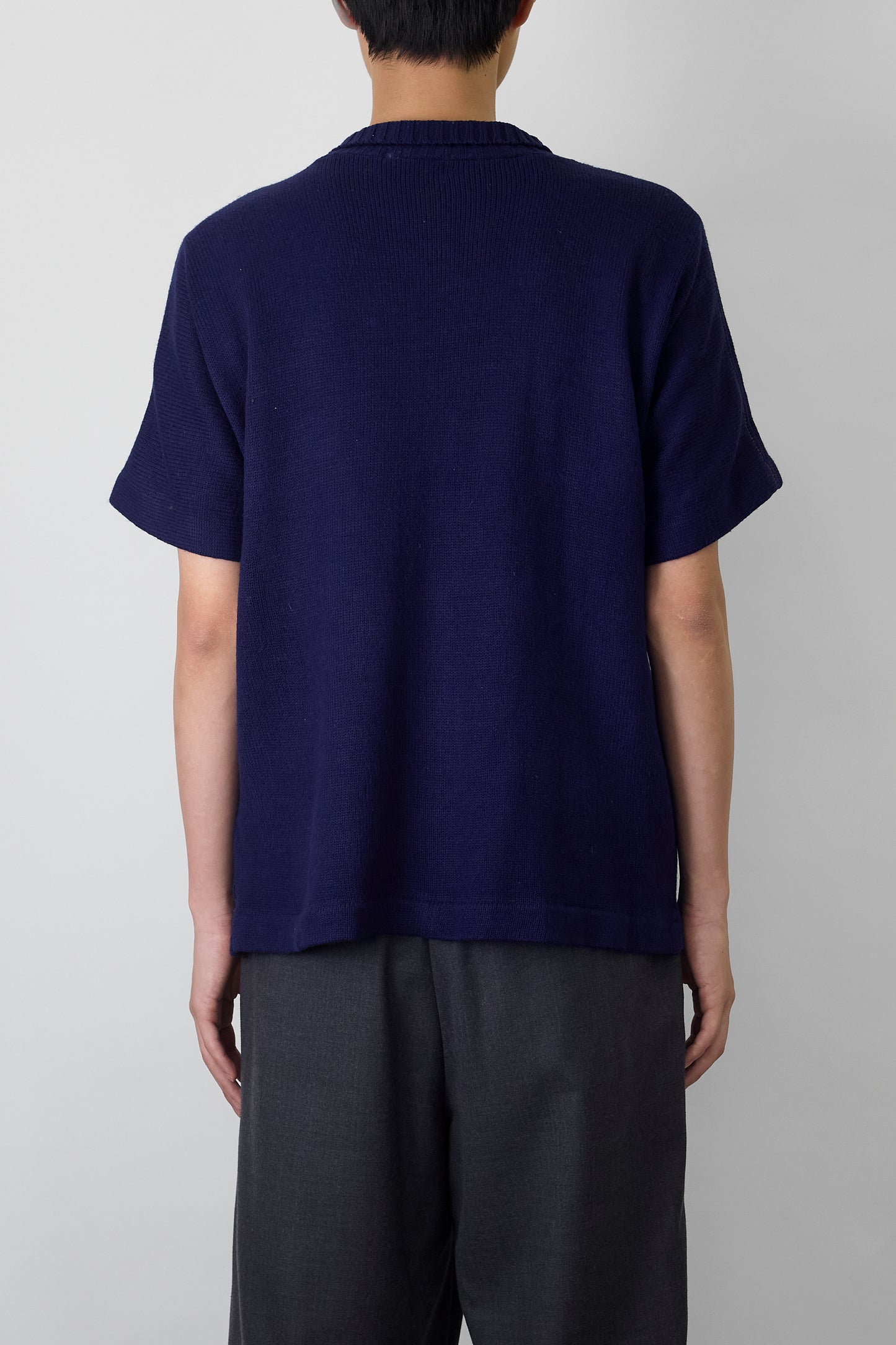 VINTAGE DESIGNED NAVY HALF SLEEVE KNIT