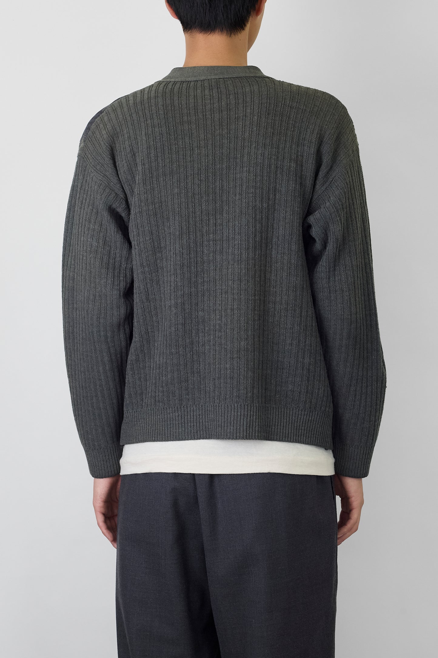 VINTAGE DESIGNED GRAY WOOL KNIT MADE IN BELGIUM