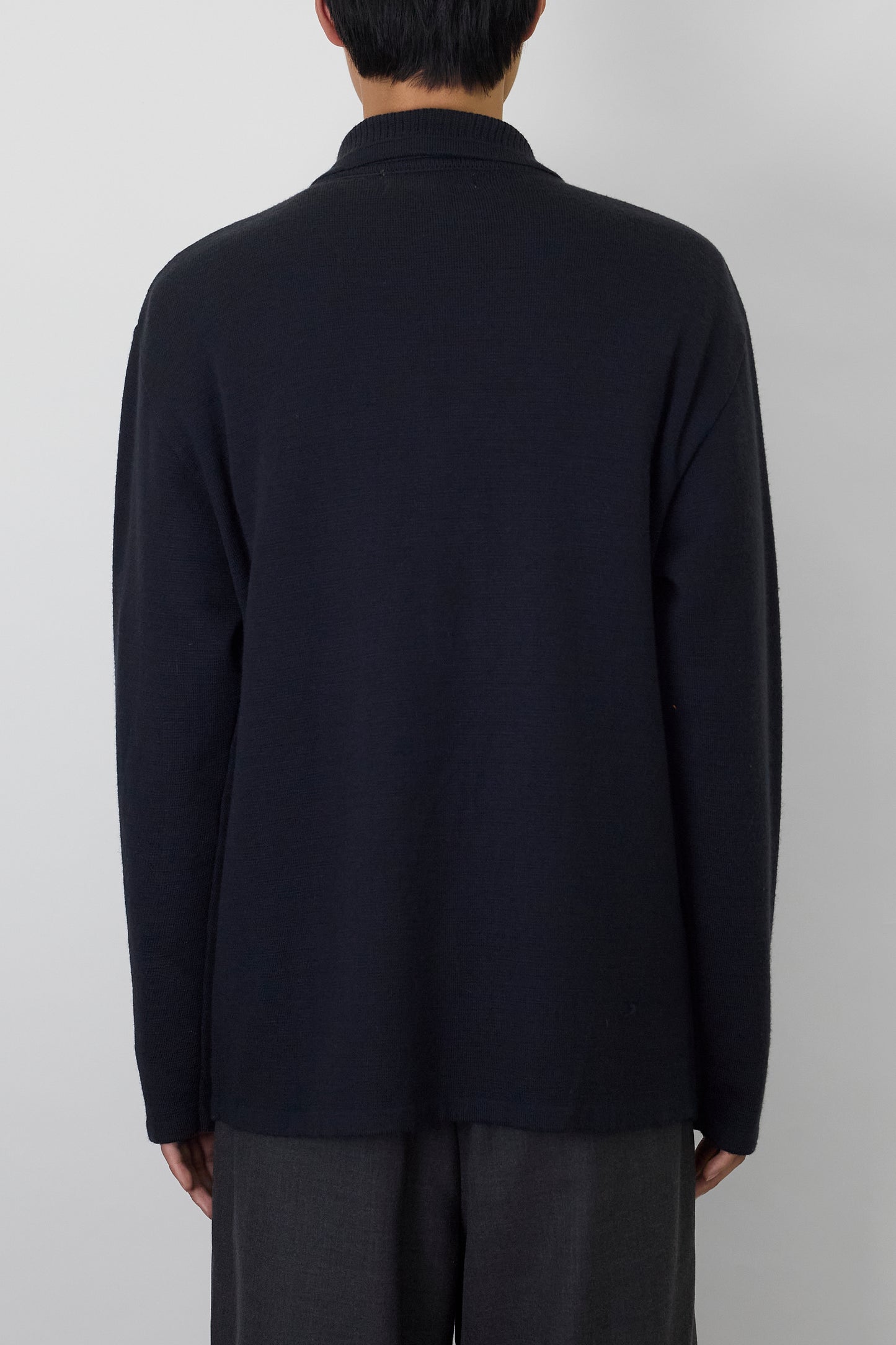 VINTAGE NAVY WOOL KNIT JACKET MADE IN SPAIN