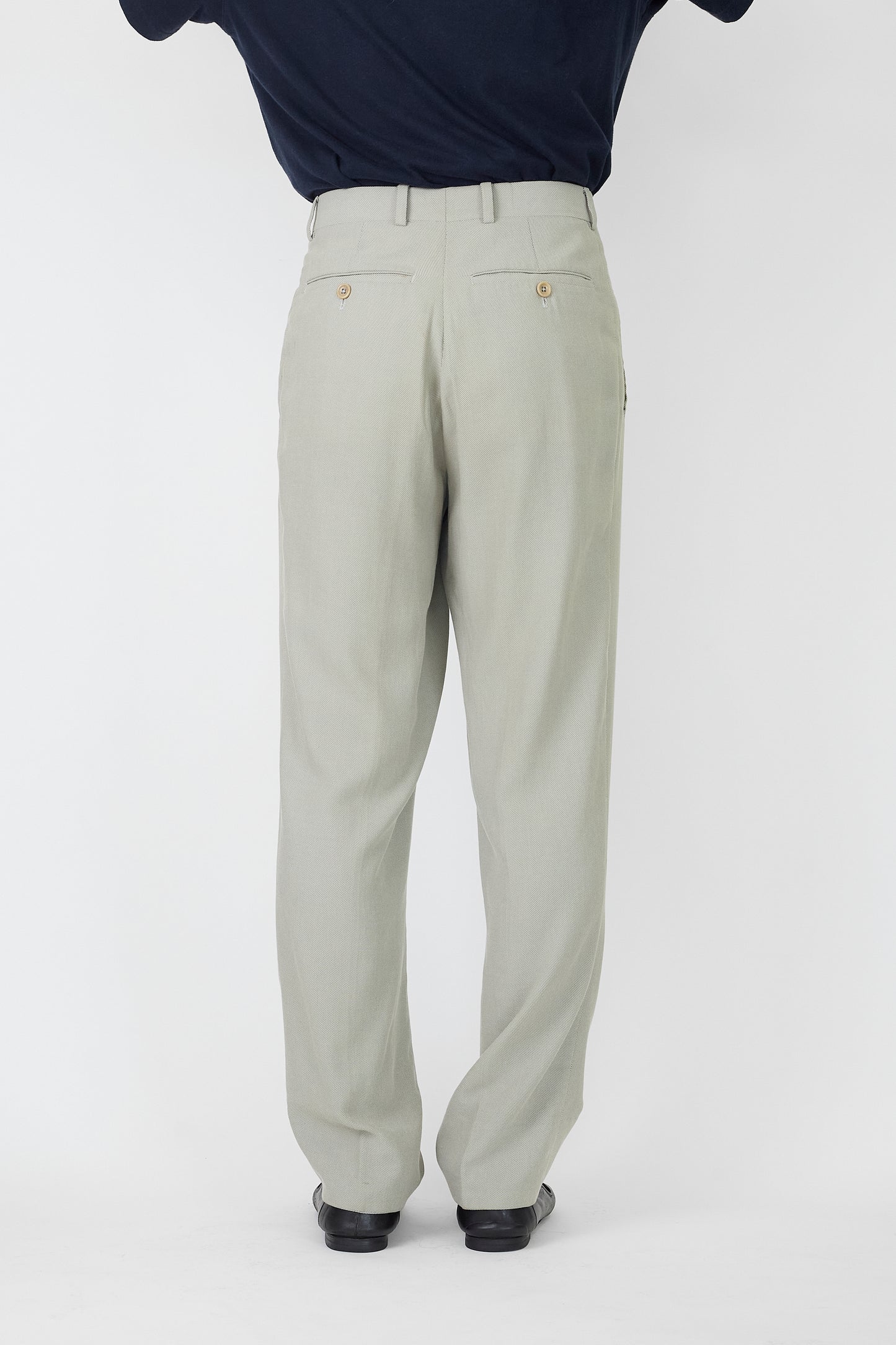 ARMANI COLLEZIONI KHAKI GRAY WIDE PANTS MADE IN ITALY