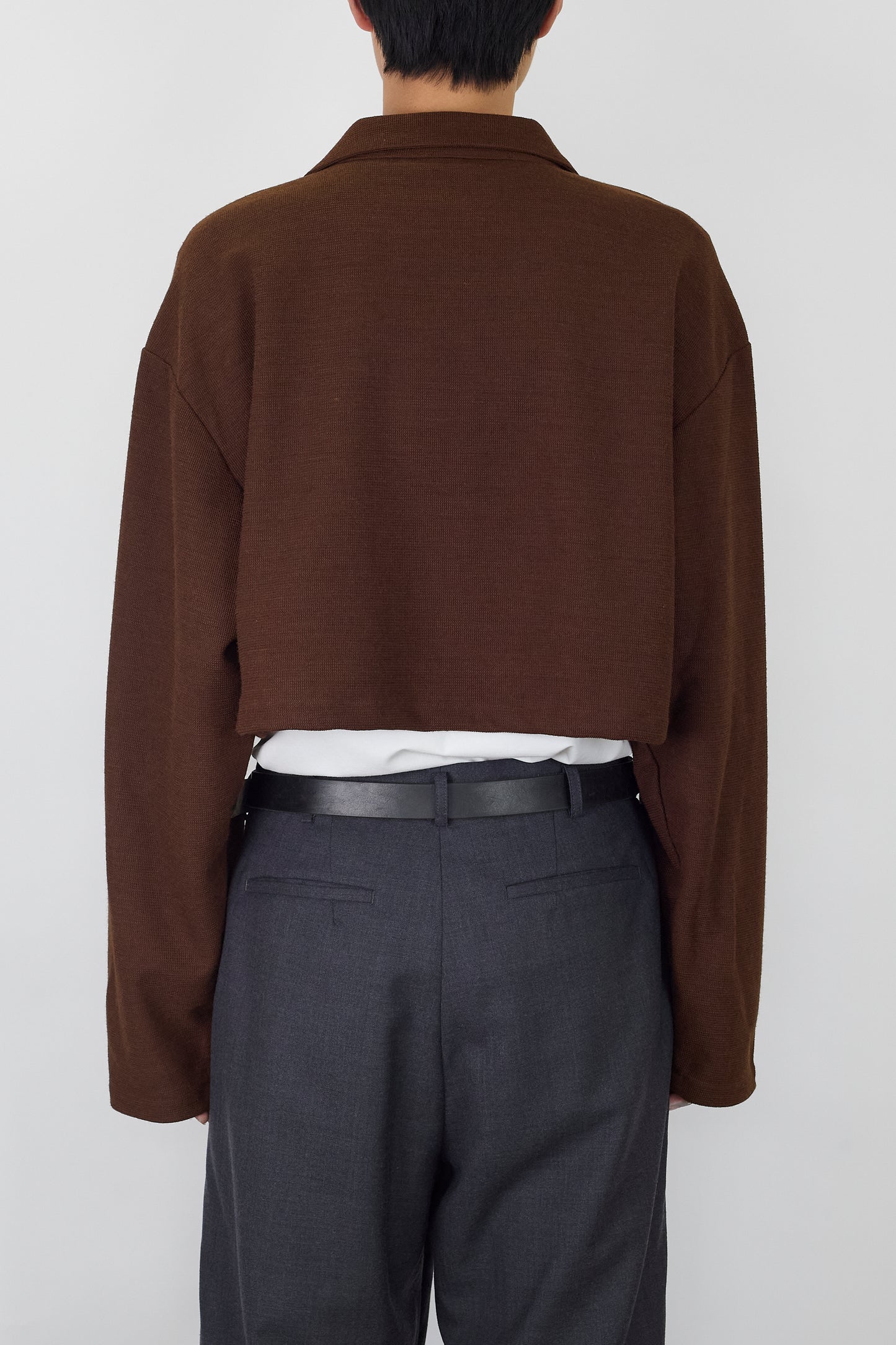 VINTAGE BROWN KNIT SHIRT JACKET