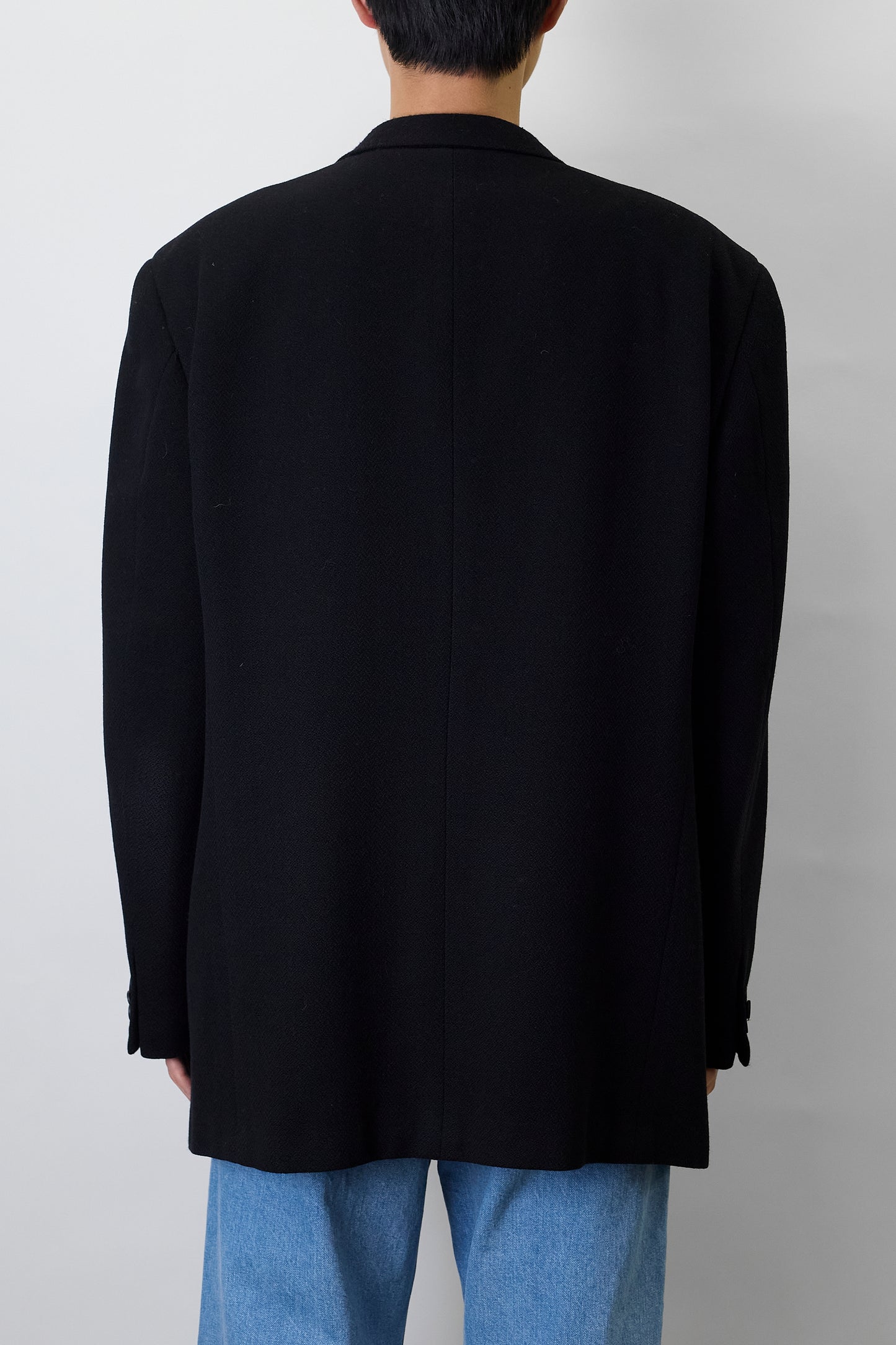 GIORGIO ARMANI BLACK WOOL TAILORED JACKET MADE IN ITALY