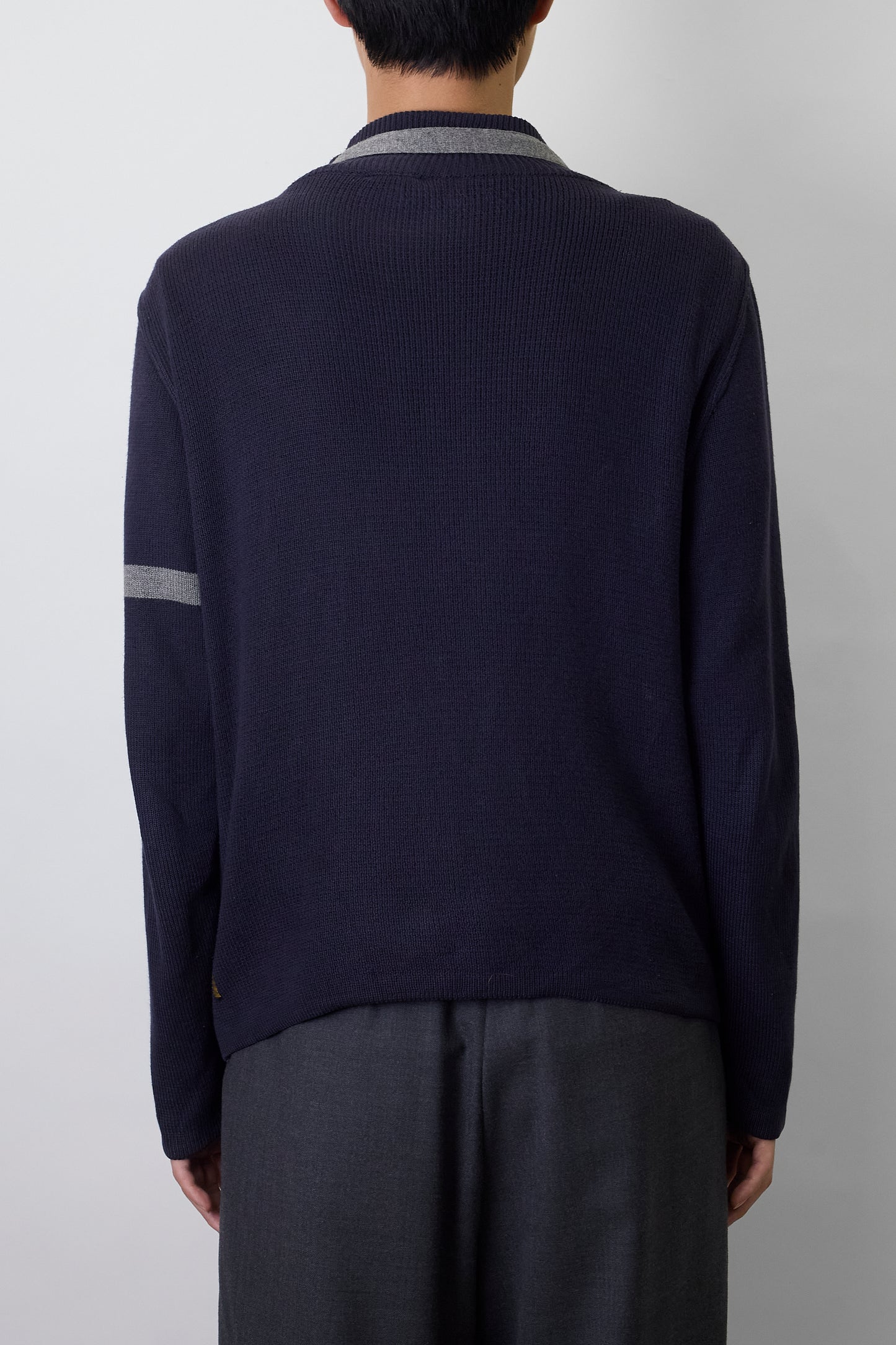 ARMANI JEANS GRAY NAVY KNIT JACKET