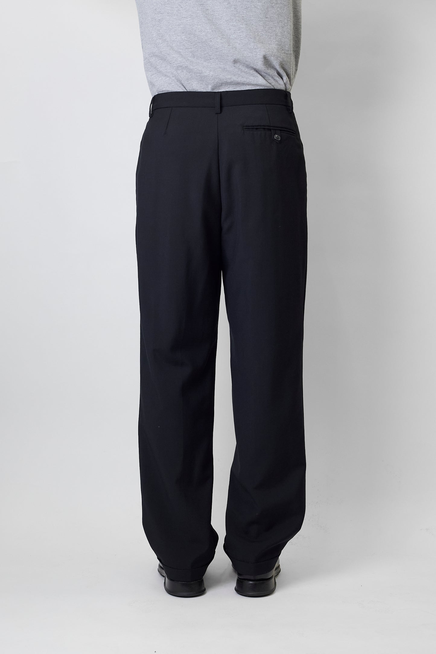 AGNES B. HOMME BLACK WOOL PANTS MADE IN FRANCE