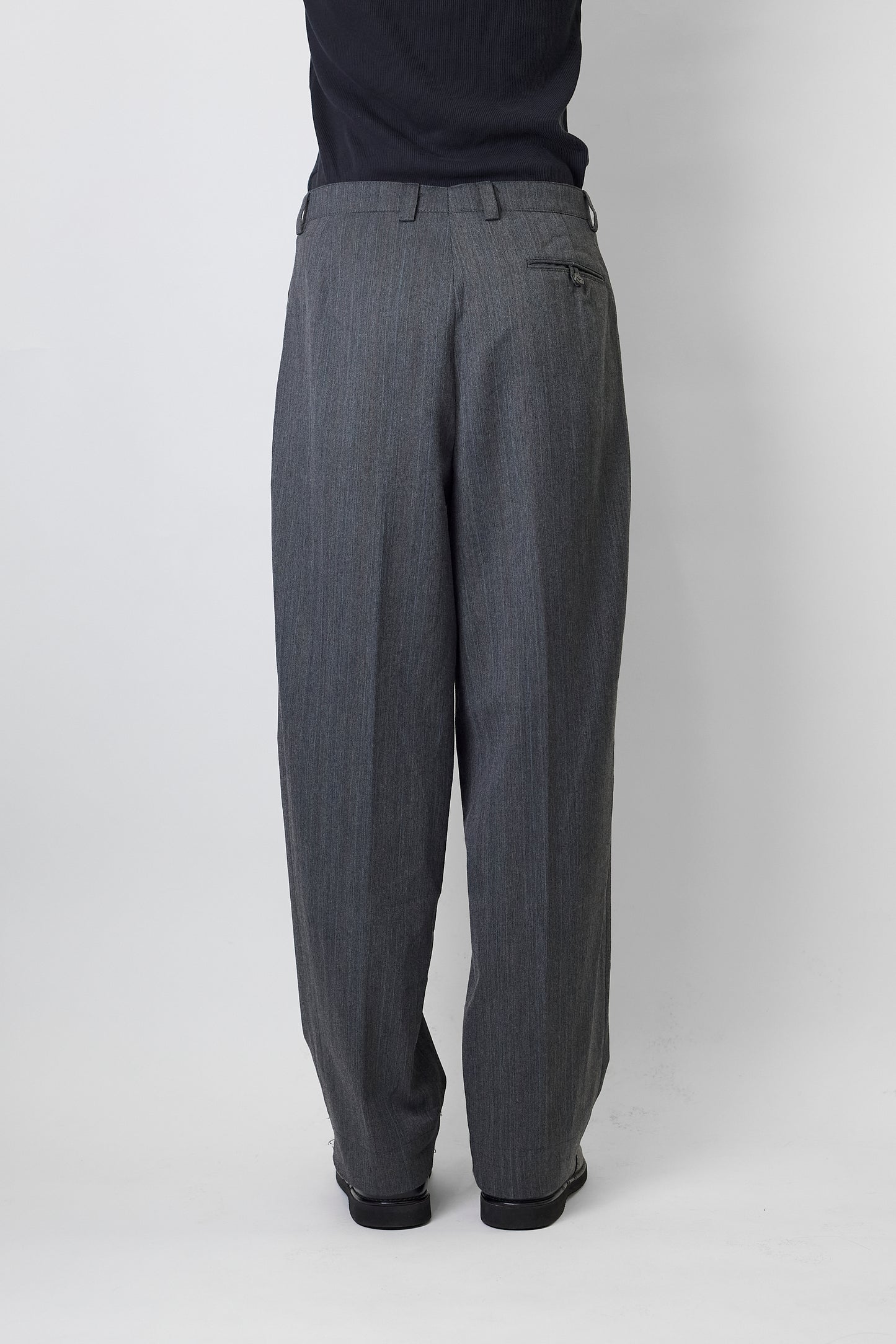 VINTAGE GRAY WOOL WIDE PANTS