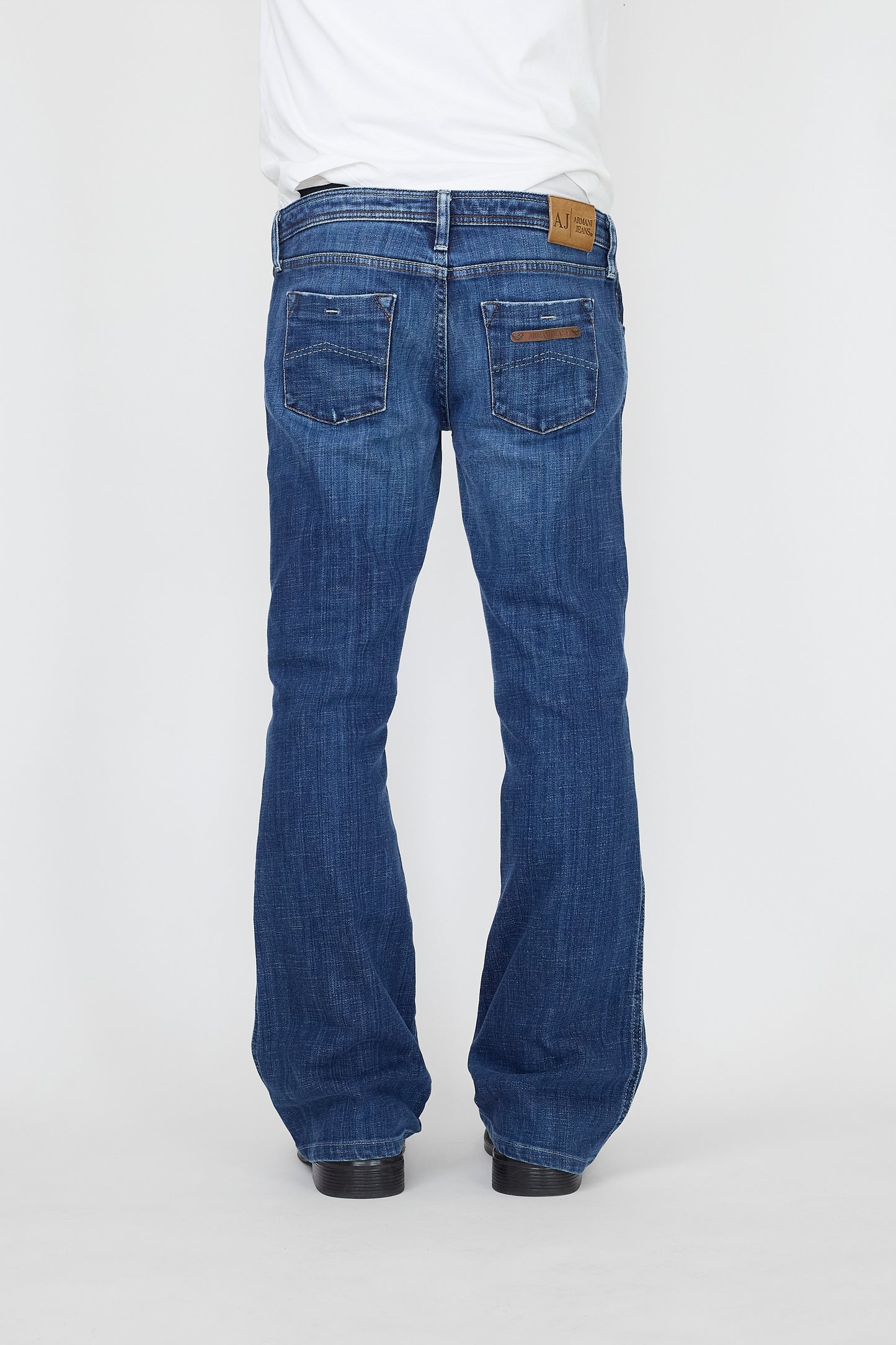 ARMANI JEANS BLUE DENIM FLARE PANTS