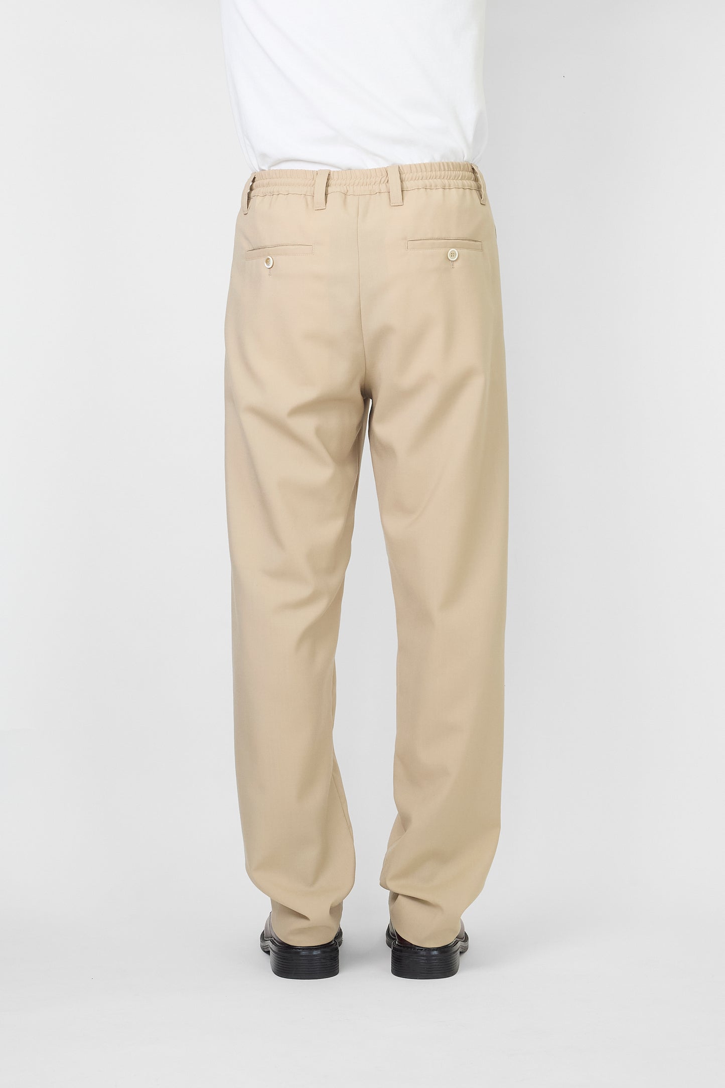 MARNI BEIGE WOOL WIDE PANTS MADE IN ITALY