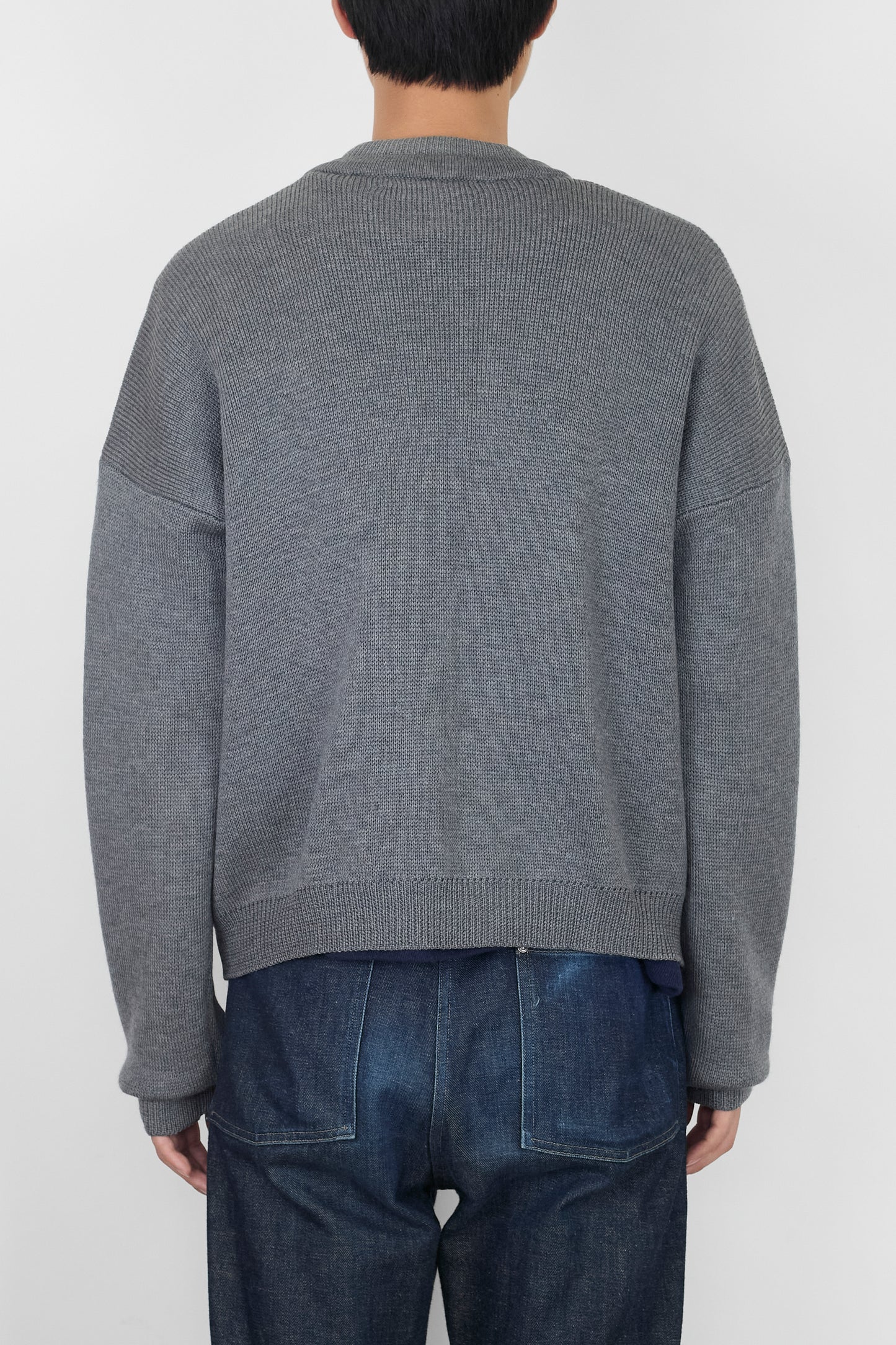 EMPORIO ARMANI DOCKING GRAY WOOL KNIT MADE IN ITALY