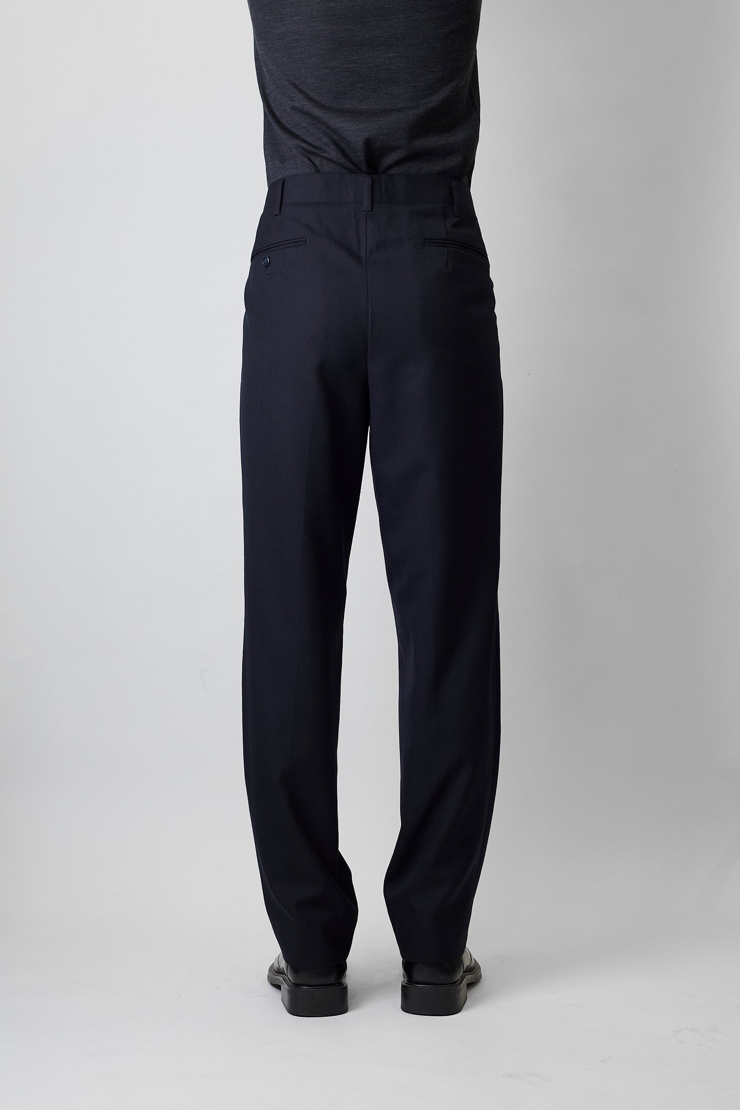 BURBERRYS NAVY WOOL WIDE PANTS
