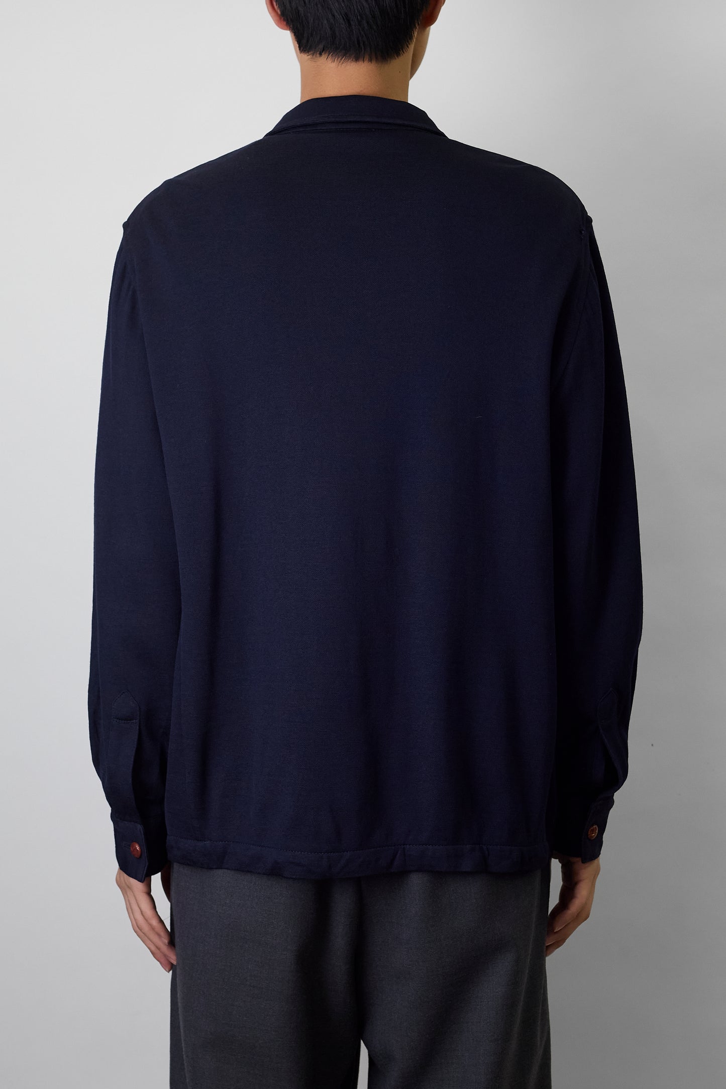 VINTAGE NAVY CASHMERE TAILORED JACKET MADE IN FRANCE