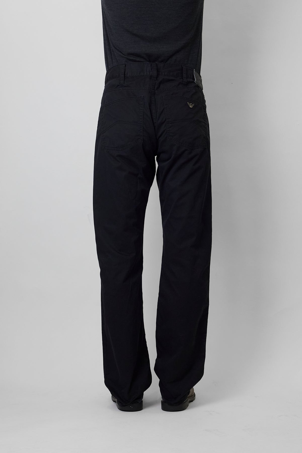 ARMANI JEANS BLACK STRAIGHT PANTS MADE IN ITALY