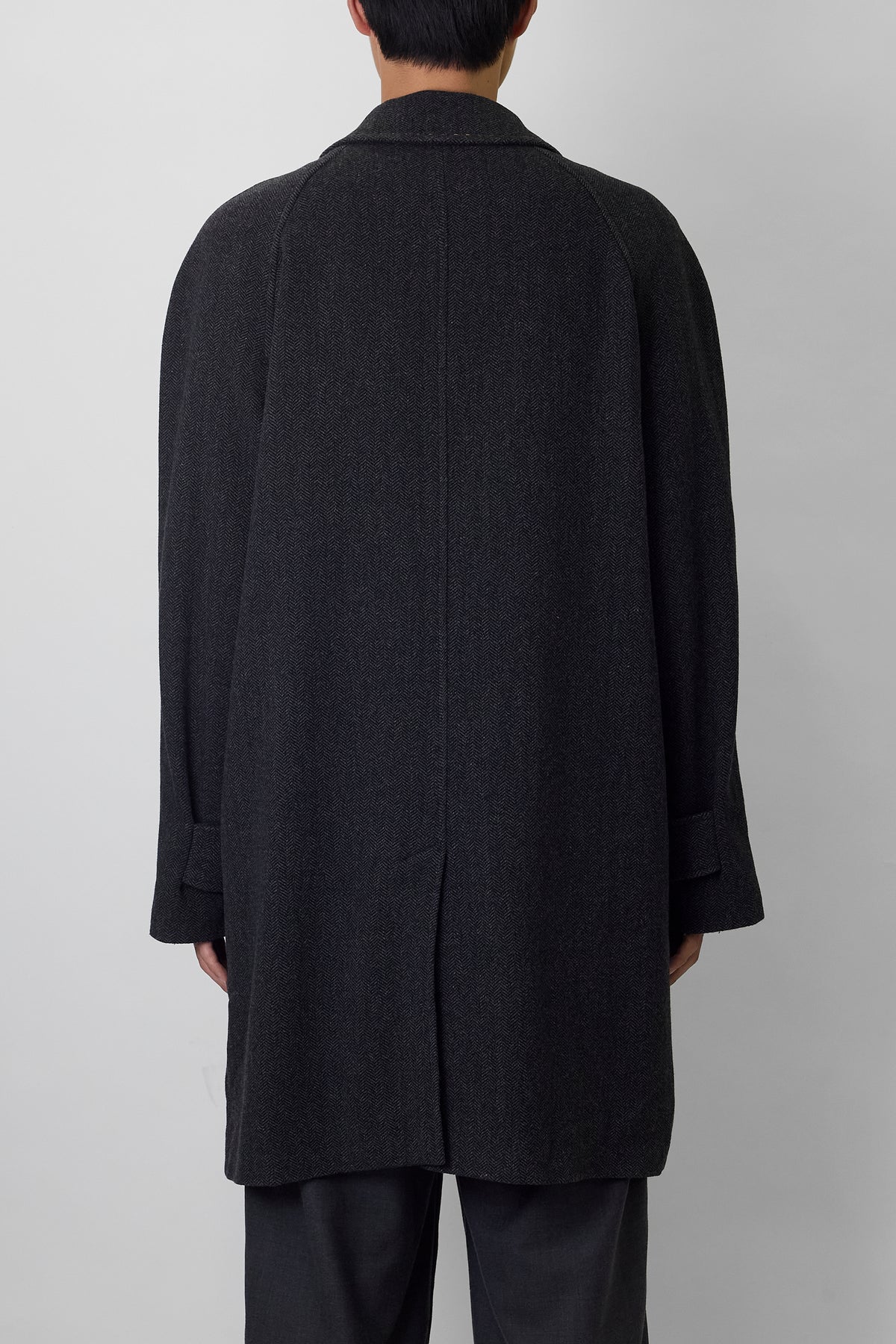 VINTAGE GRAY WOOL LONG COAT MADE IN ITALY