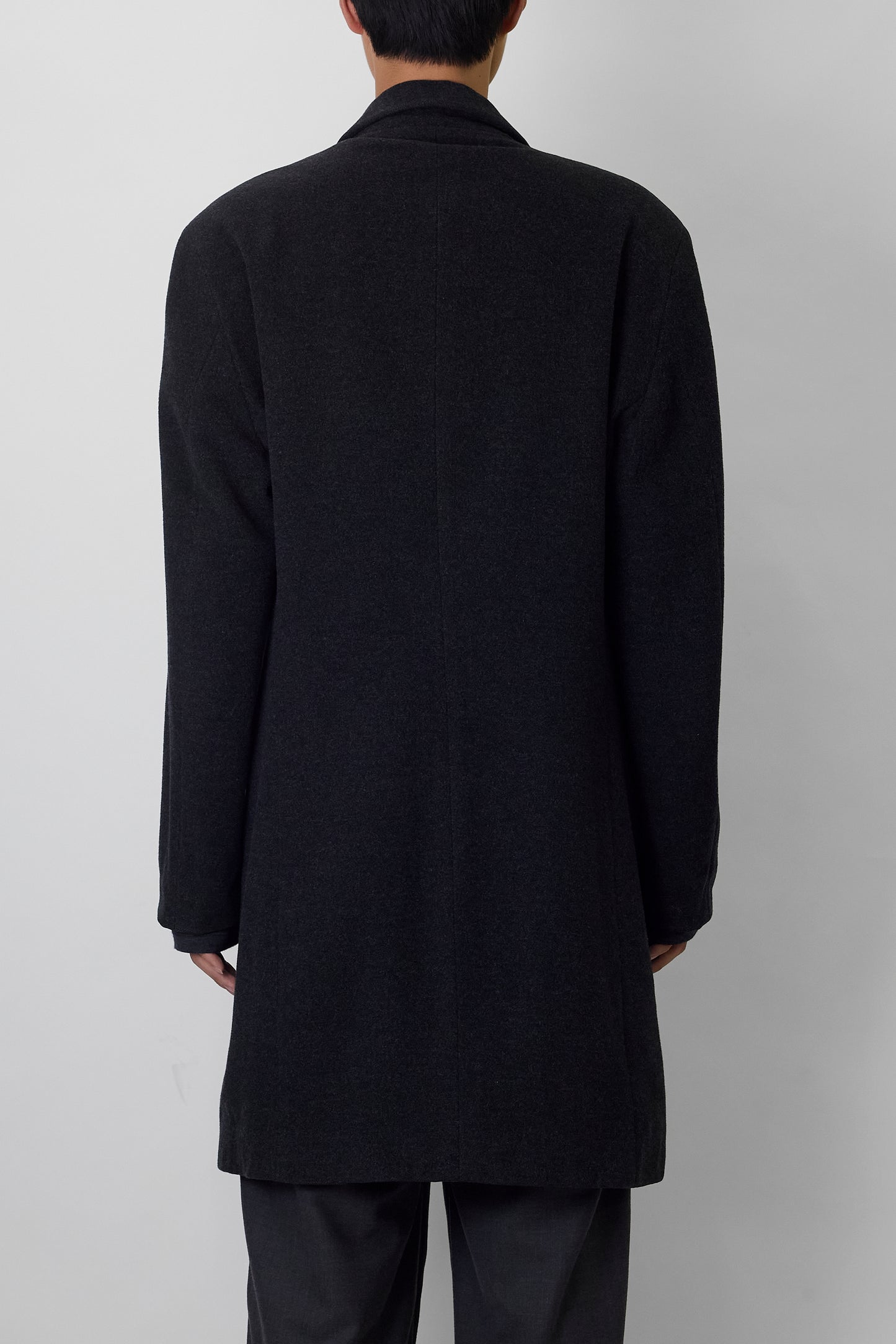 HUGO BOSS GRAY WOOL COAT MADE IN SPAIN