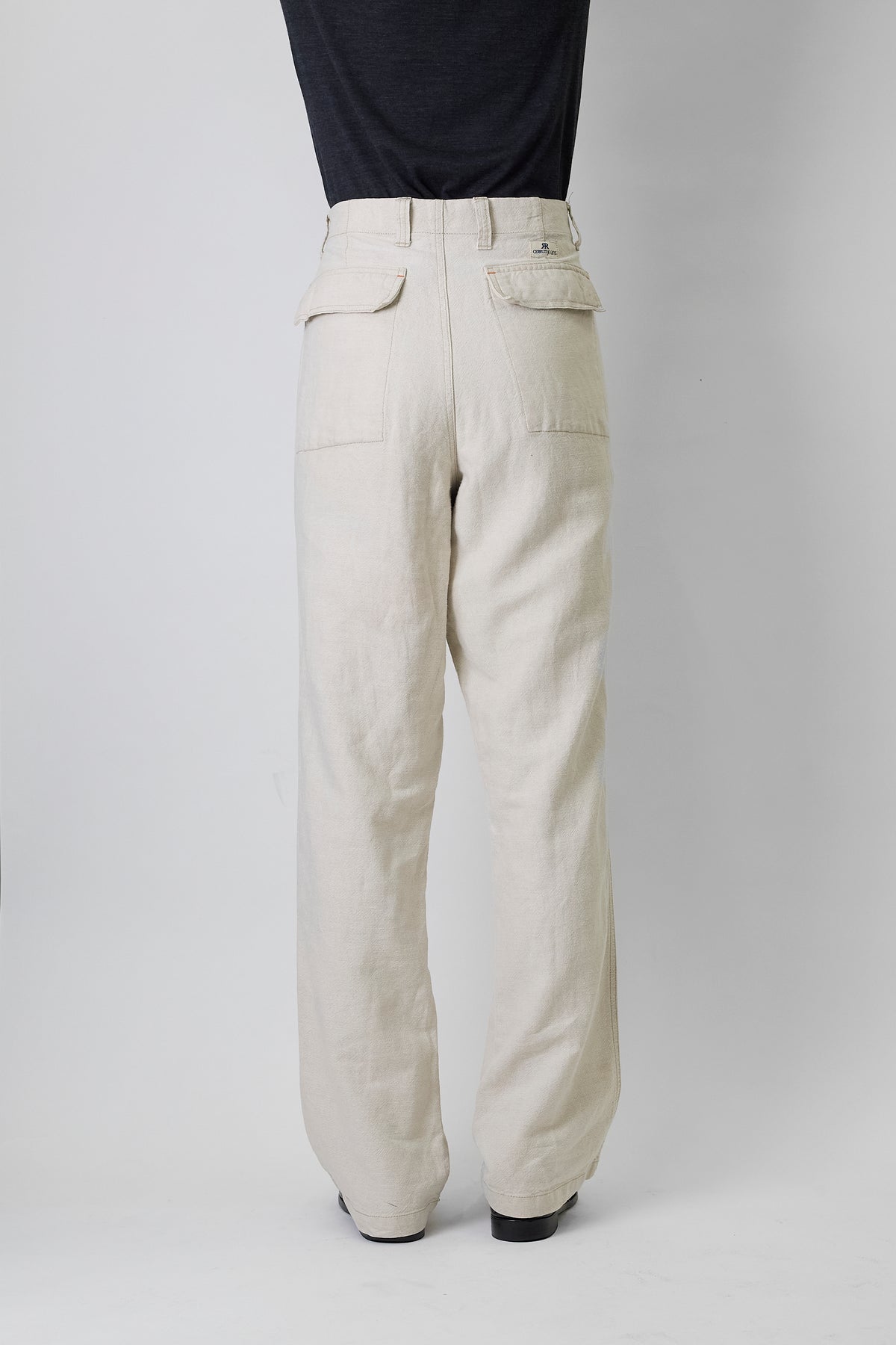 CERRUTI JEANS WHITE BEIGE LINEN WIDE PANTS MADE IN ITALY