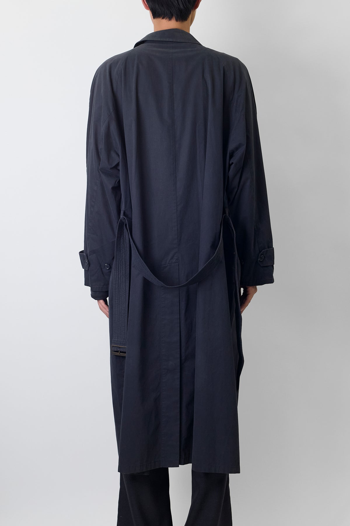 EMPORIO ARMANI NAVY COTTON LONG COAT MADE IN ITALY
