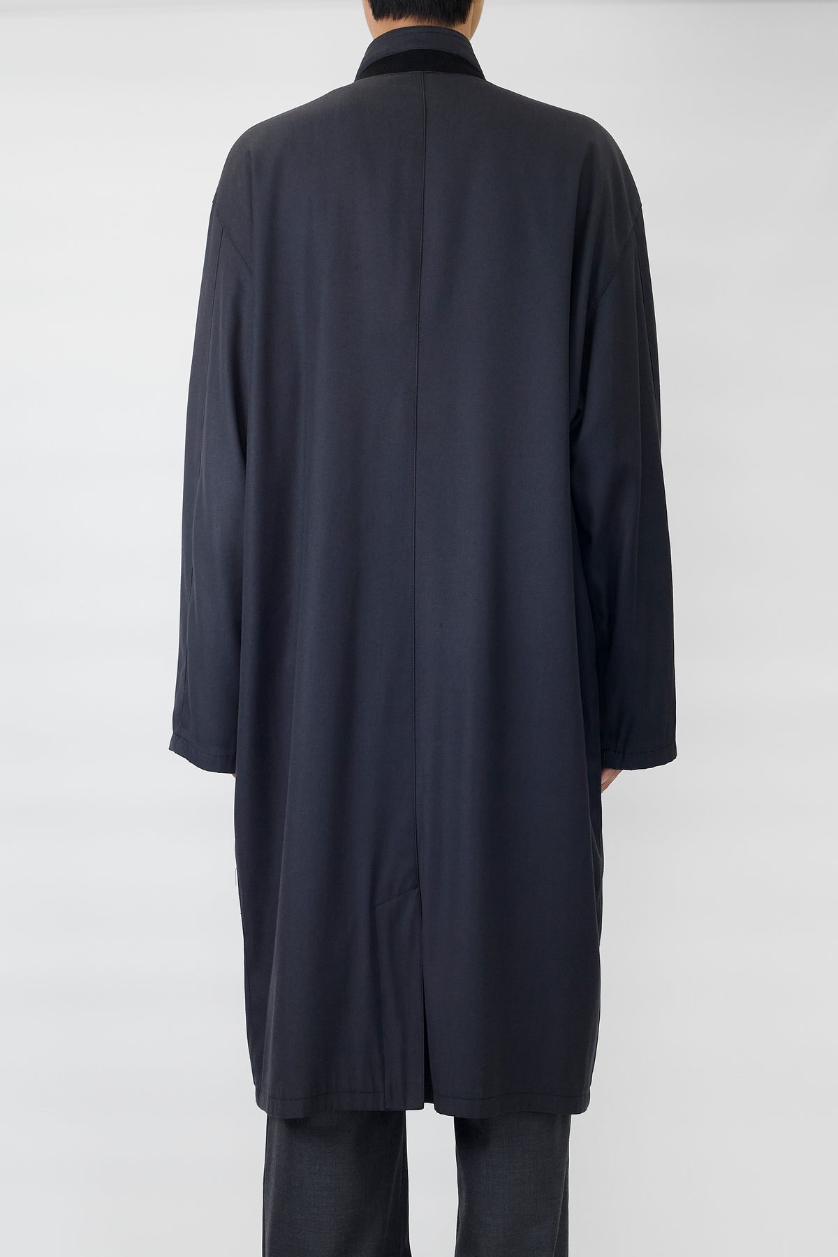 CLOSED BY FRANCOIS GIRBAUD DESIGNED GRAY NAVY WOOL LONG COAT MADE IN ITALY