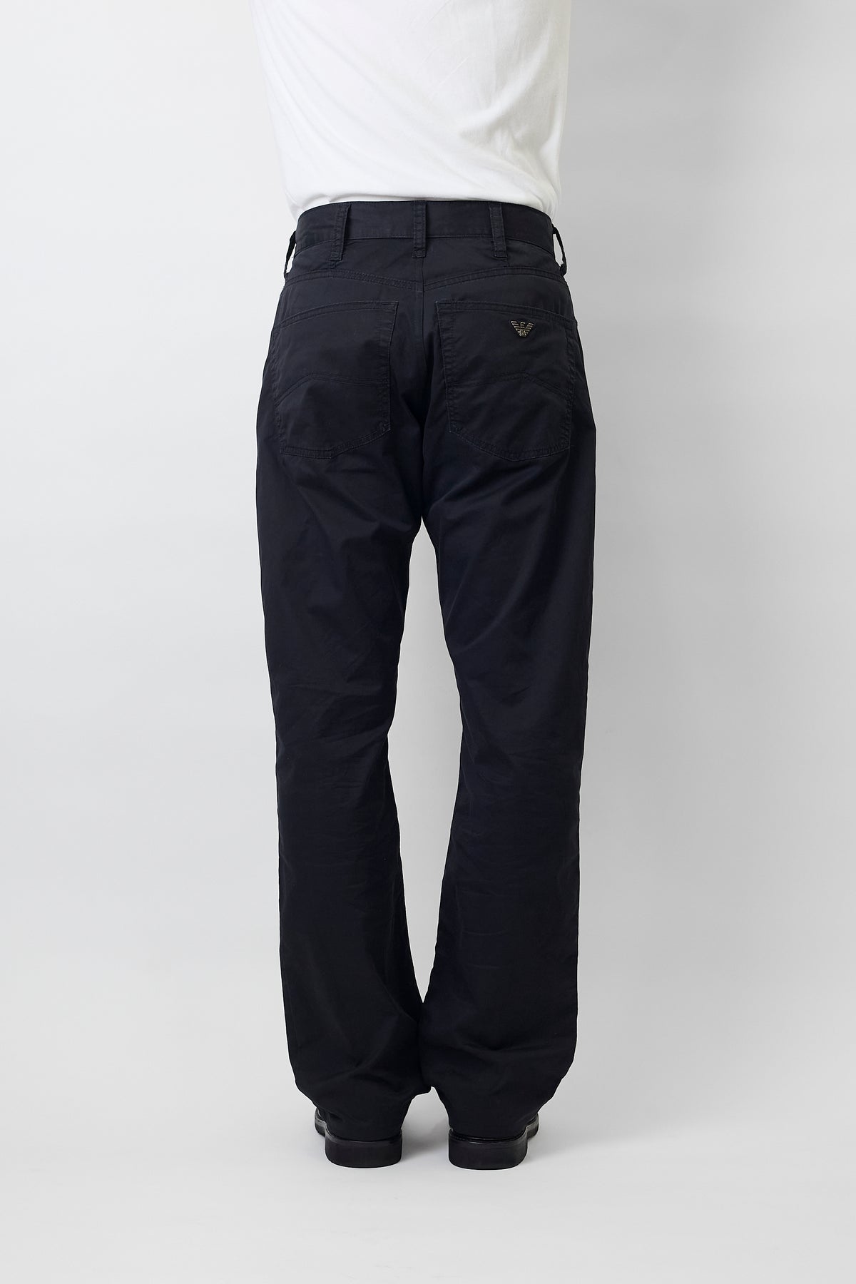 ARMANI JEANS BLACK STRAIGHT PANTS MADE IN ITALY
