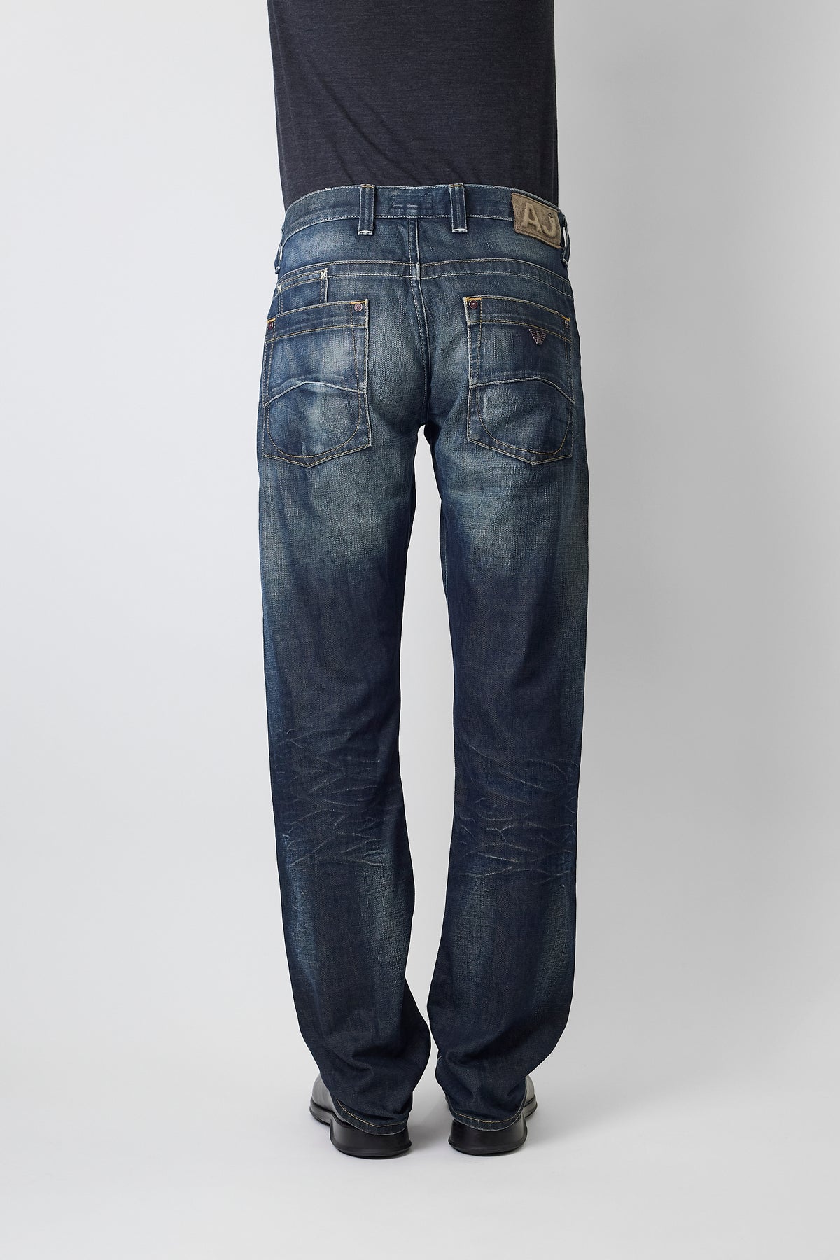 ARMANI JEANS INDIGO DENIM FLARE PANTS MADE IN TURKEY