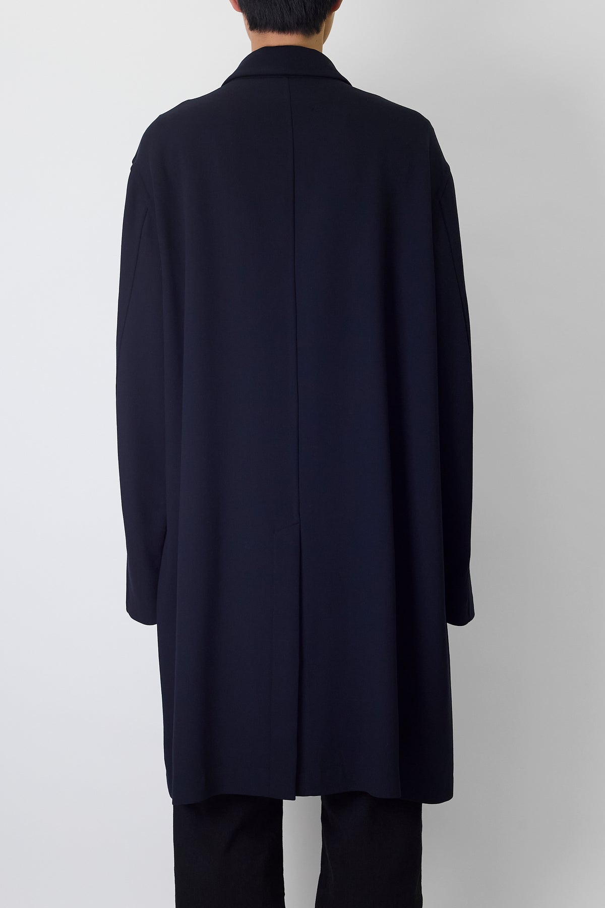 GIORGIO ARMANI BLACK NAVY WOOL COAT MADE IN ITALY