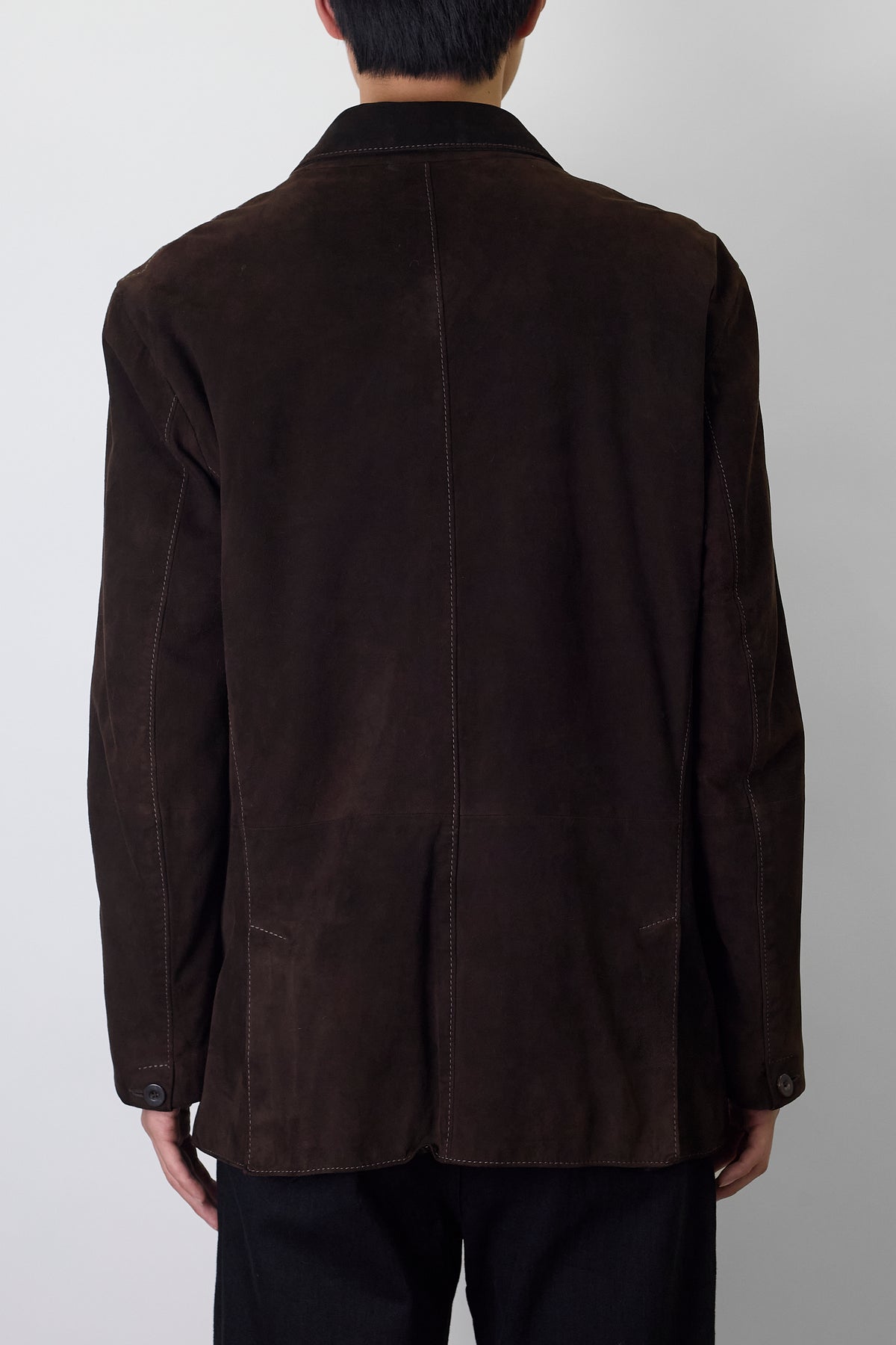 AVEDIS BROWN LEATHER TAILORED JACKET MADE IN FRANCE