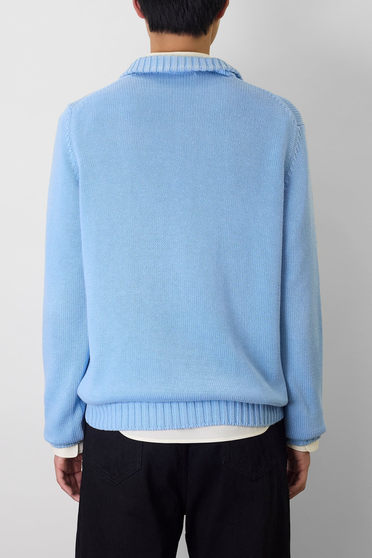 MALO SKY BLUE COTTON KNIT MADE IN ITALY