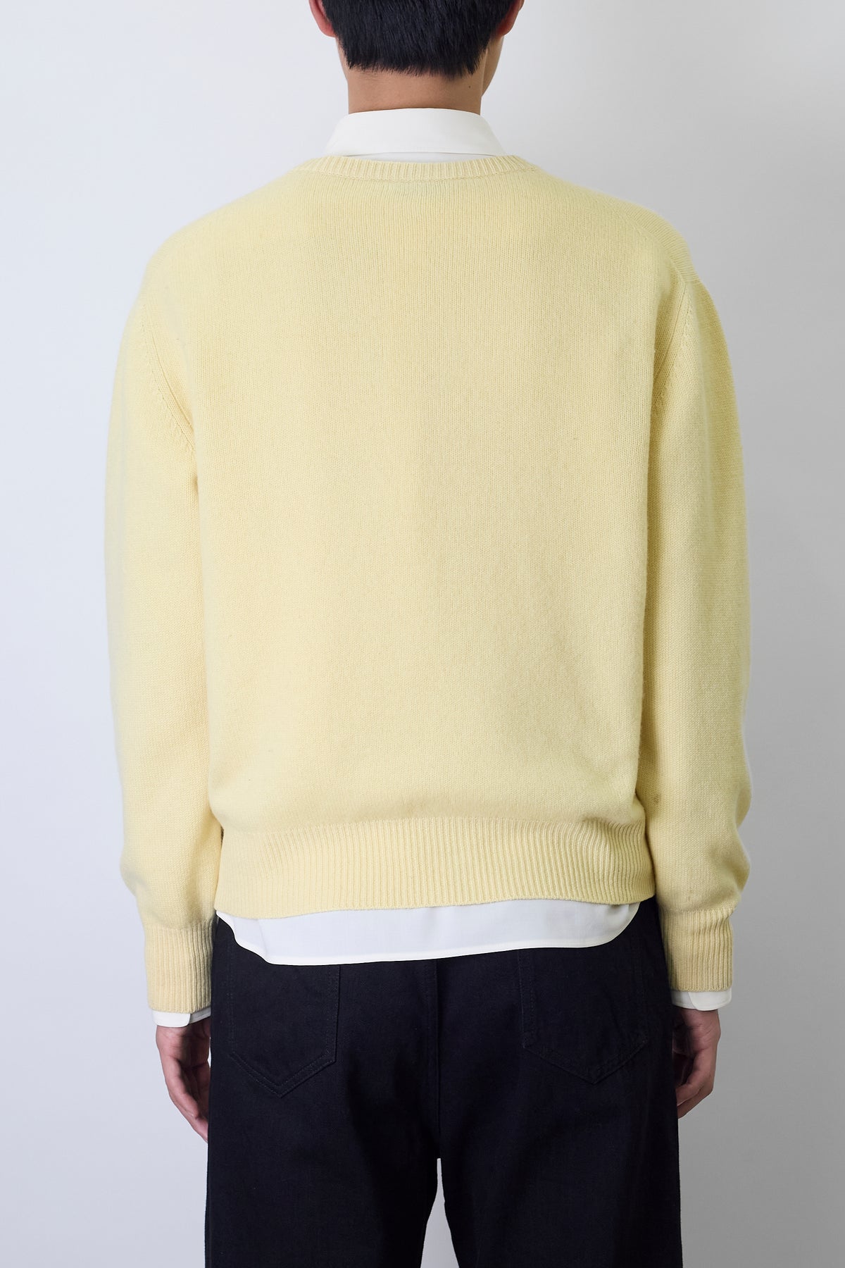 CHRISTIAN DIOR YELLOW CASHMERE V NECK KNIT MADE IN ITALY