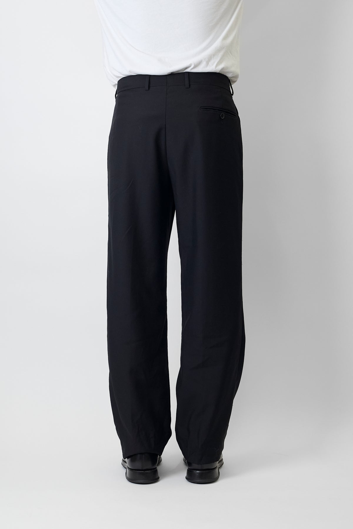 PIERRE CARDIN BLACK WOOL WIDE PANTS MADE IN FRANCE
