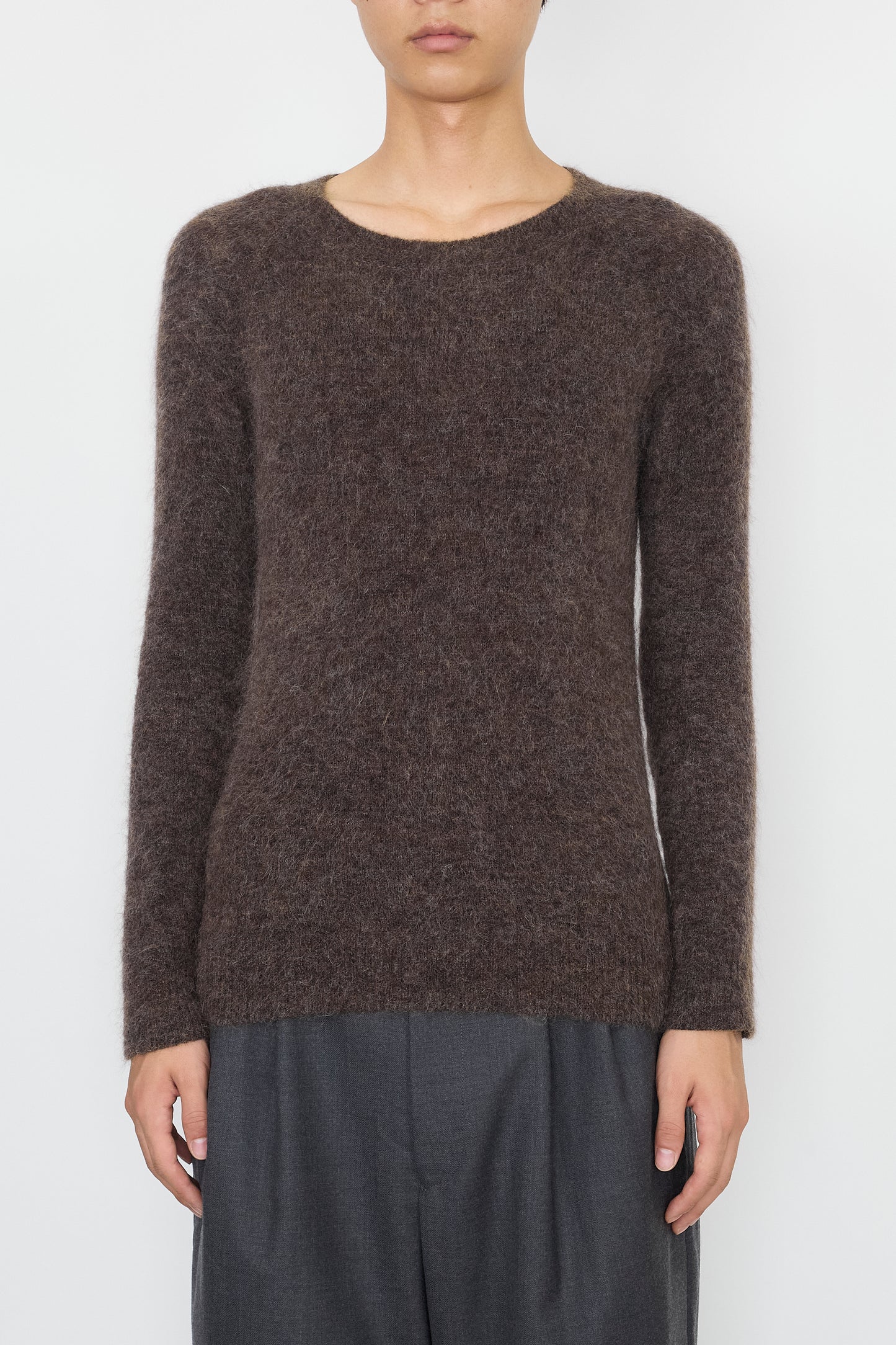 NEIL BARRETT BROWN WOOL MOHAIR KNIT