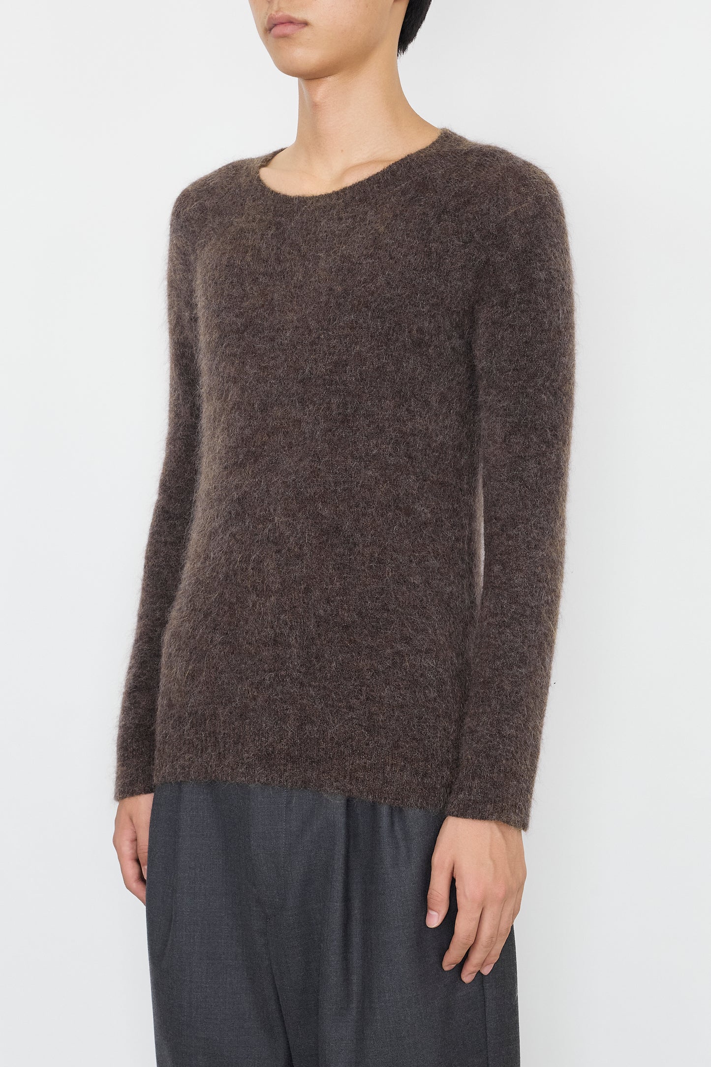 NEIL BARRETT BROWN WOOL MOHAIR KNIT