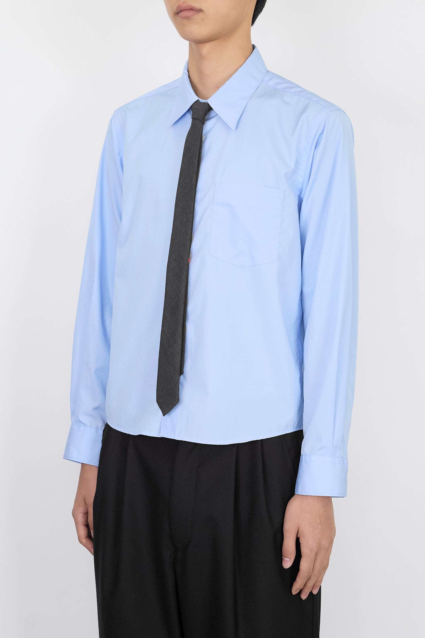 NTRUL NARROW WOOL TIE GRAY