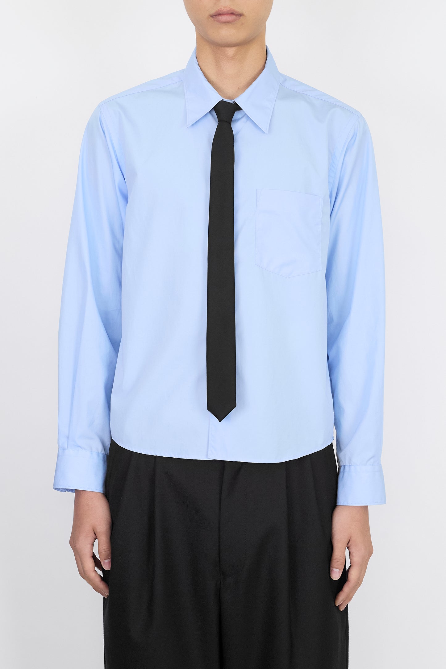 NTRUL NARROW WOOL TIE BLACK