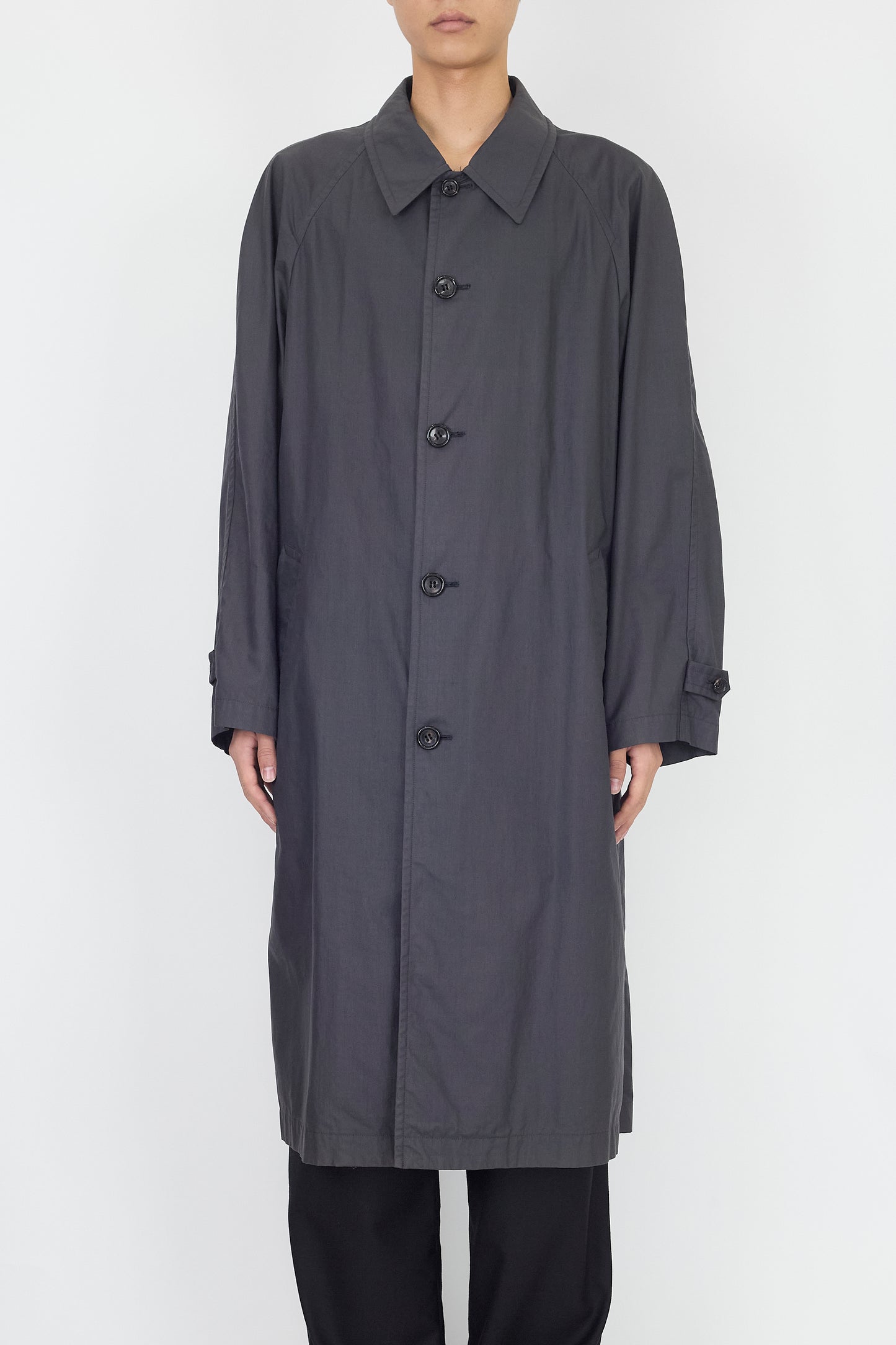 COMME DES GARCONS HOMME GRAY NYLON LONG COAT