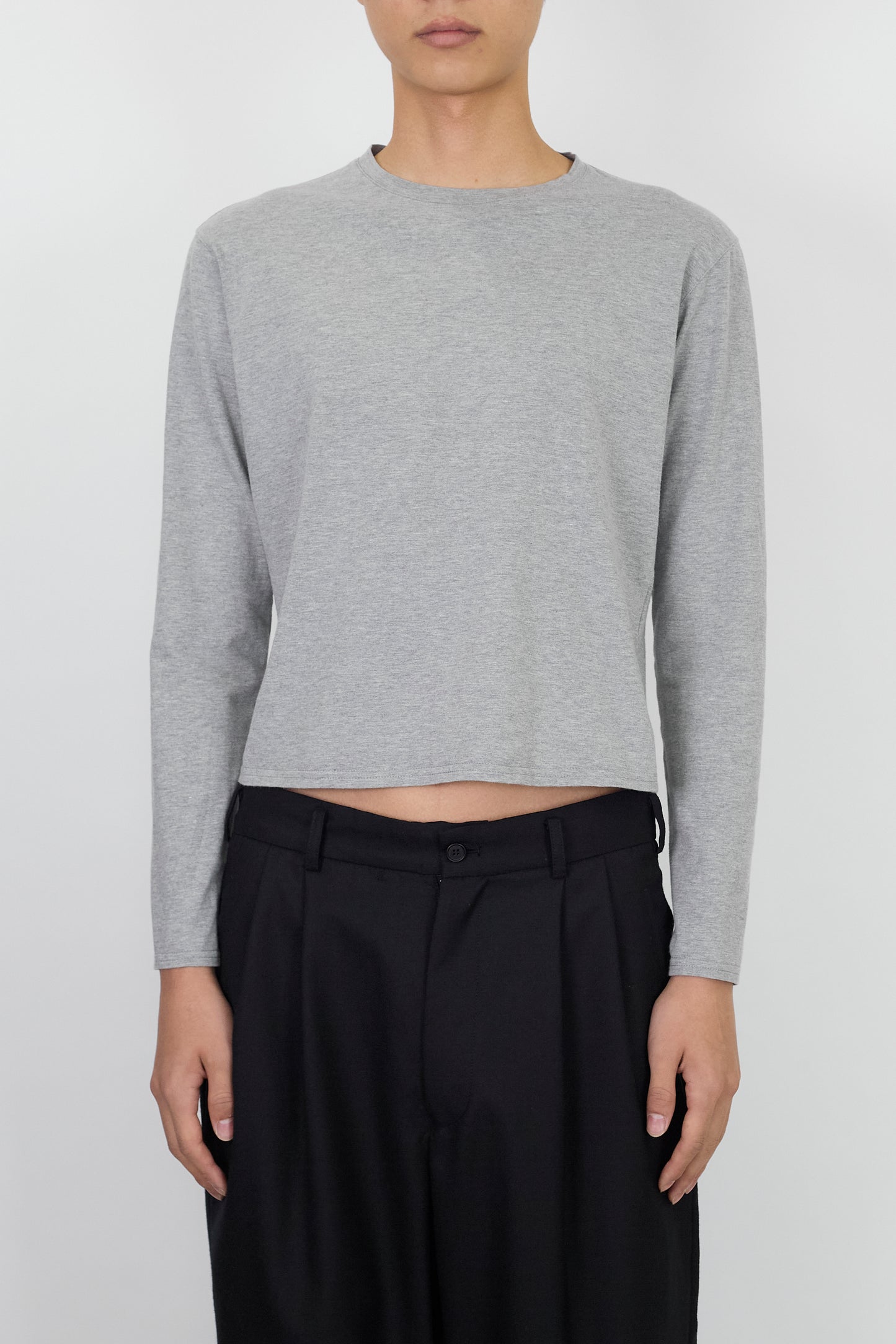 PRADA GRAY COTTON LONG SLEEVE SHIRT