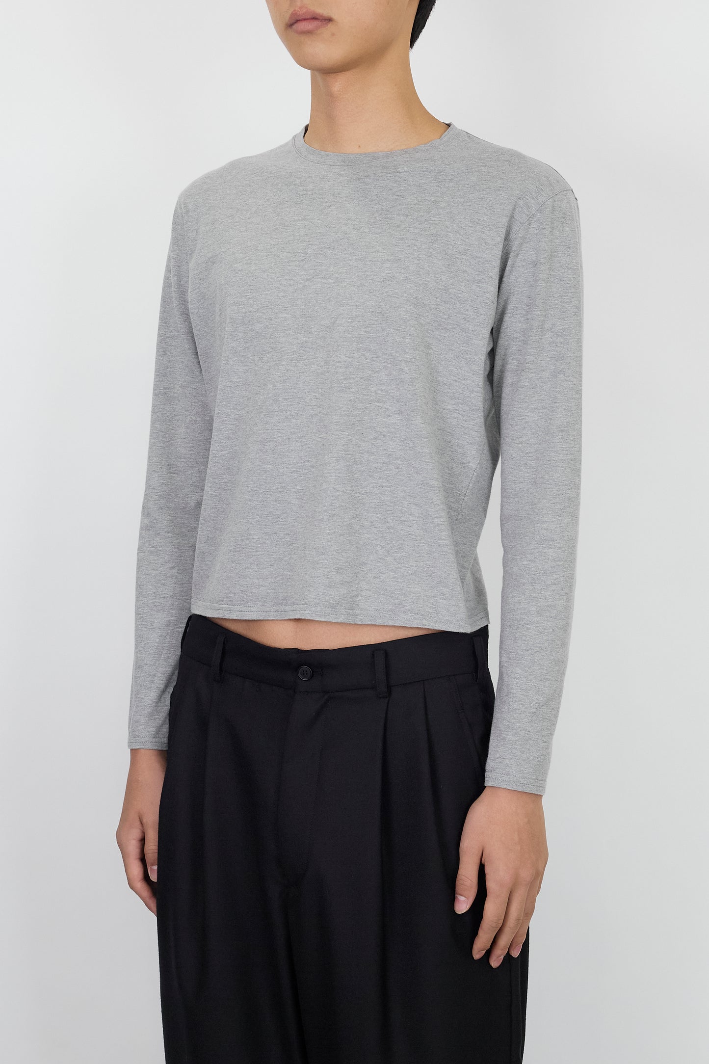 PRADA GRAY COTTON LONG SLEEVE SHIRT
